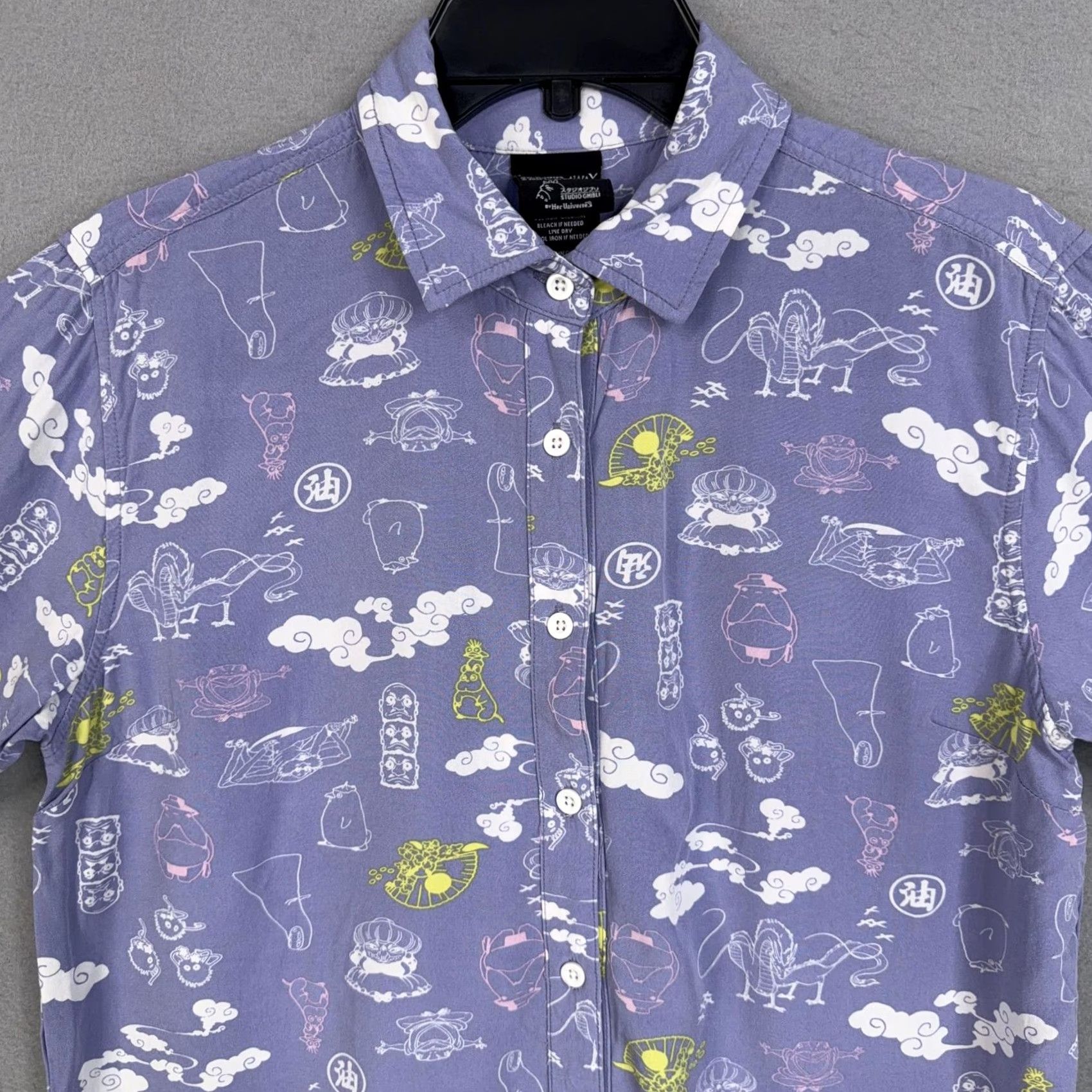 Vintage VINTAGE Her Universe Shirt Womens Small Purple Spirited Away Anime Print Button Up Top Size S / US 4 / IT 40 - 2 Thumbnail