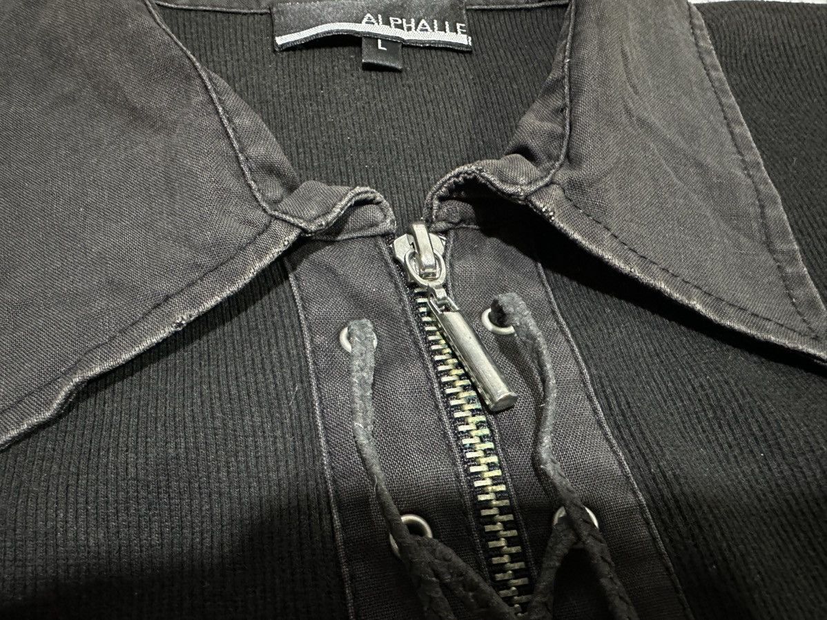 If Six Was Nine 🔥Sick Y2K Japanese Alphalle Laces Up Zip Ribbed Polo Shirt Size US M / EU 48-50 / 2 - 4 Thumbnail