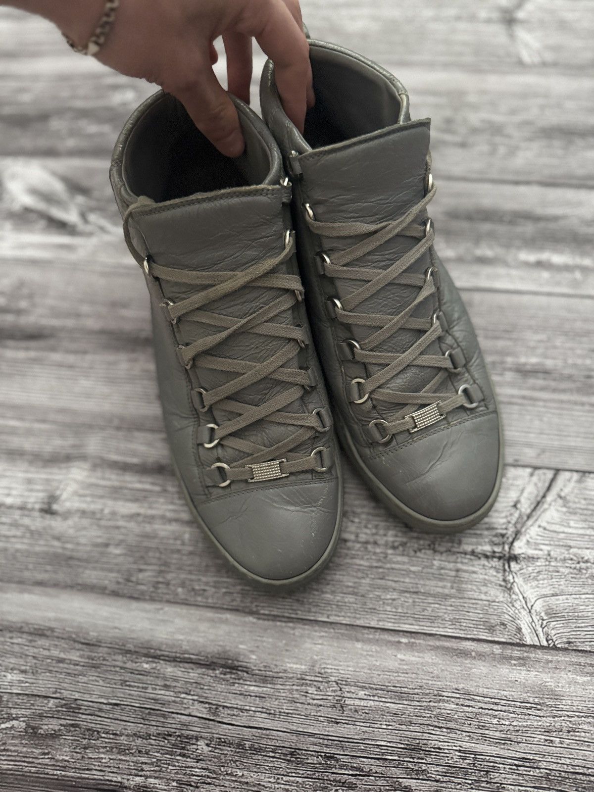 Balenciaga Balenciaga Arena High Top Sneakers Khaki Size 42 Size US 9 / EU 42 - 4 Thumbnail