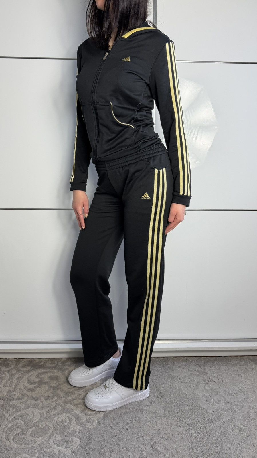 Adidas Adidas Climalite Sweatshirt + Pants Set Gold Stripes Size M / US 6-8 / IT 42-44 - 2 Thumbnail