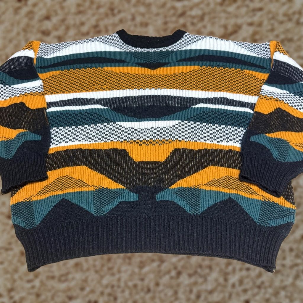 VINTAGE The Men's Store At Sears Sweater Mens XL Multi Stripe Chunky Knit 90s
