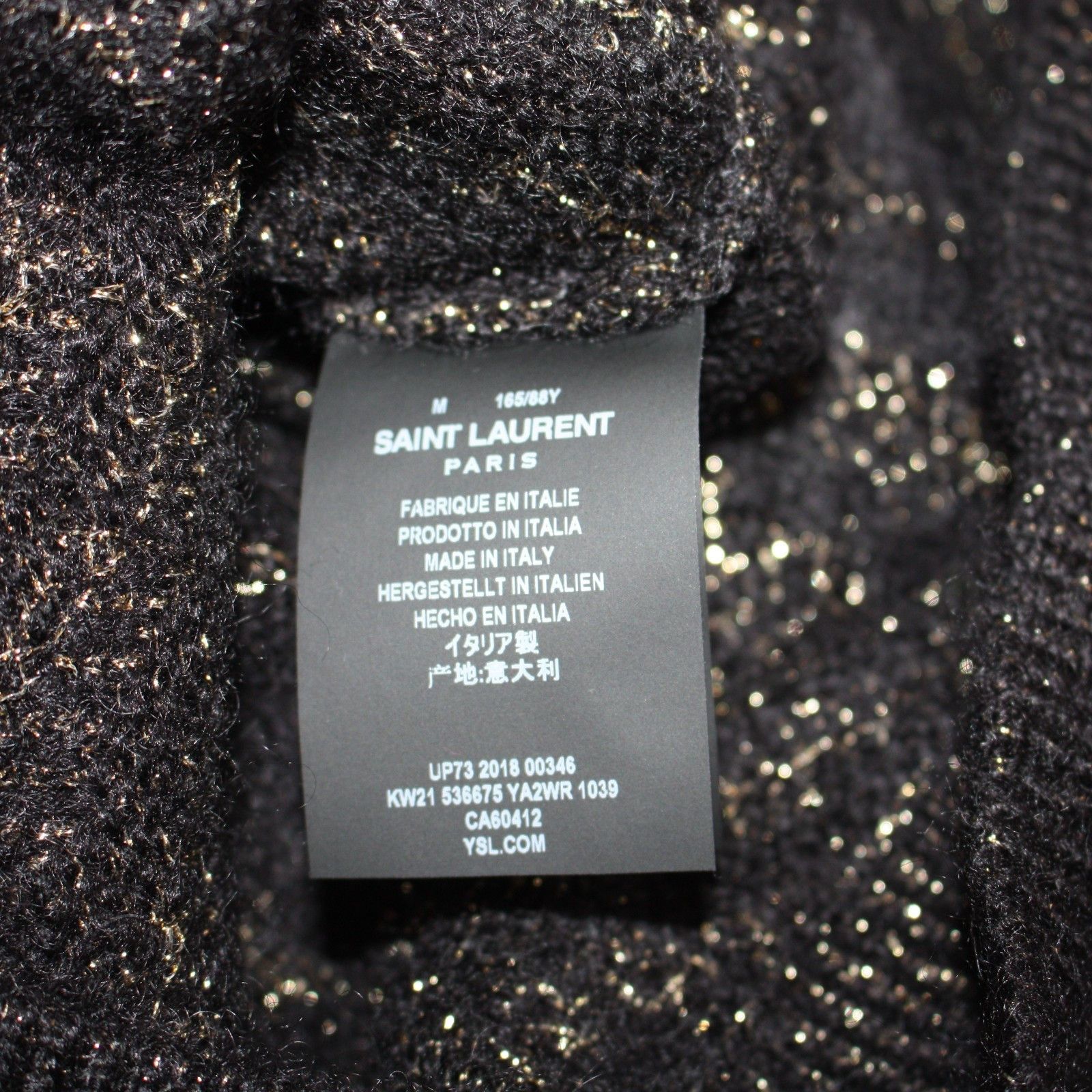 Saint Laurent Paris Zebra Print Lurex Mohair Black Sweater in size M NWT $1705 Size M / US 6-8 / IT 42-44 - 13 Thumbnail