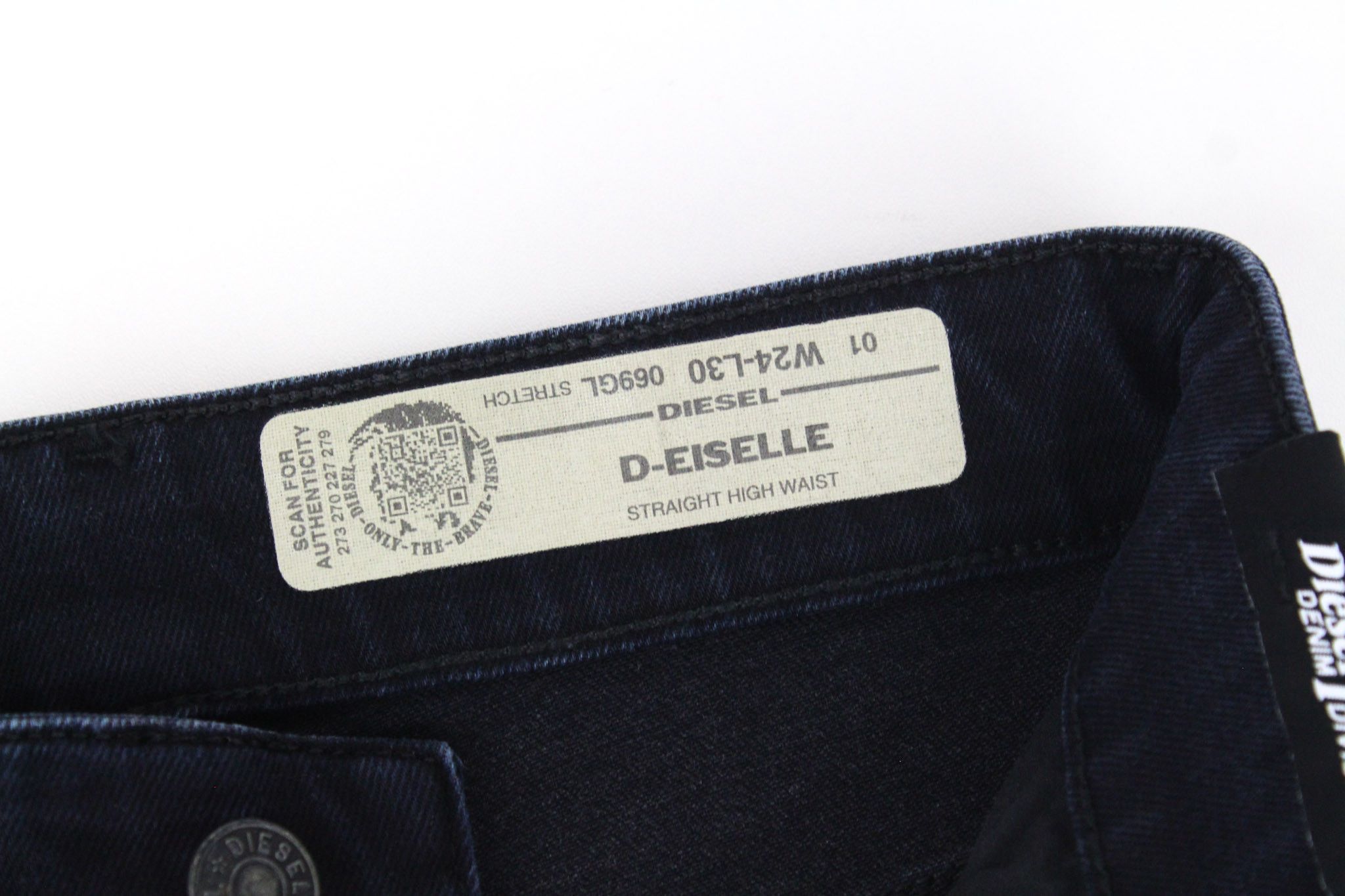 Diesel D-EISELLE 069GL W24/L30 Black High Rise Jeans 71076 Size 24" / US 00 / IT 34 - 6 Thumbnail