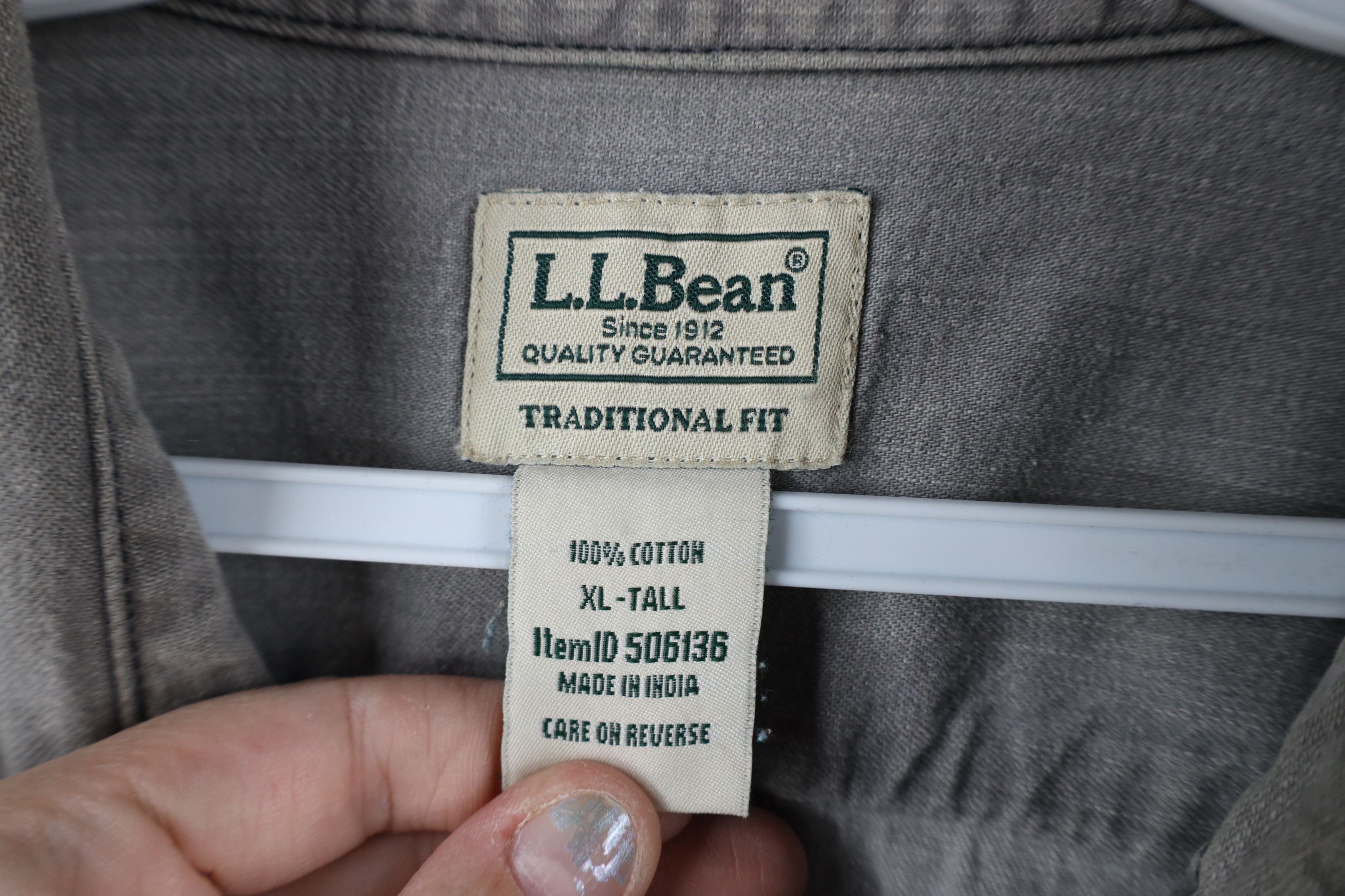 L.L. Bean × Vintage Vintage 90s LL Bean Stonewash Denim Jean Button Shirt Gray Size US XL / EU 56 / 4 - 8 Thumbnail