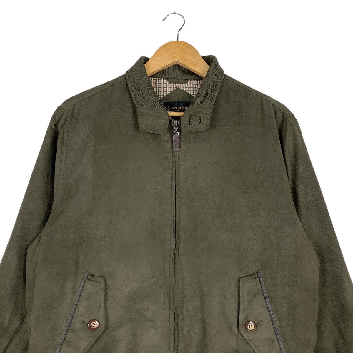 Gianni Valentino GIANNI VALENTINO Olive Green Casual Jacket #1141-C52 Size US M / EU 48-50 / 2 - 2 Thumbnail