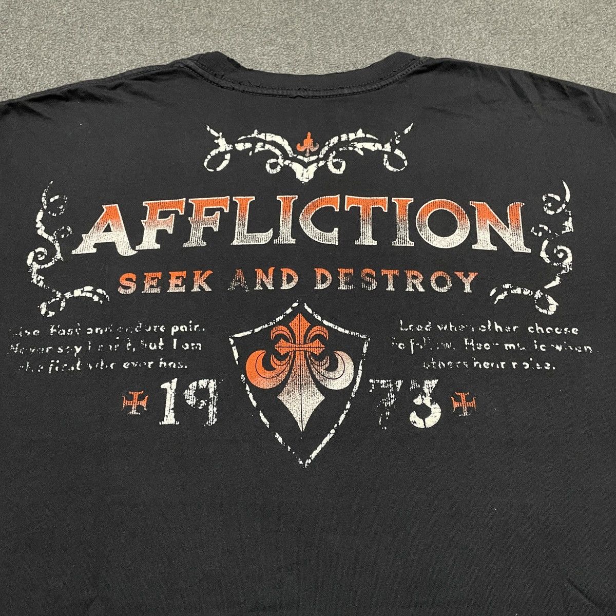 Affliction Vintage Affliction Live Fast Gothic Style Ripped T-shirt Size US L / EU 52-54 / 3 - 7 Thumbnail