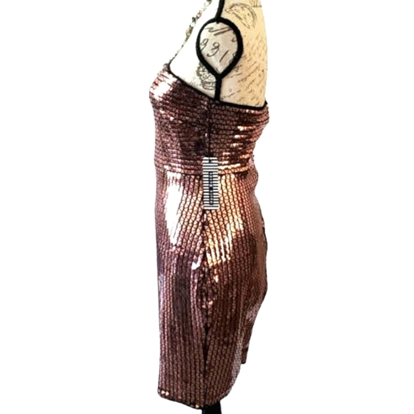 Other HAUTE MONDE ☆ COPPER ☆ METALLIC ☆ COCKTAIL DRESS ☆ M ☆ NWT Size M / US 6-8 / IT 42-44 - 4 Thumbnail