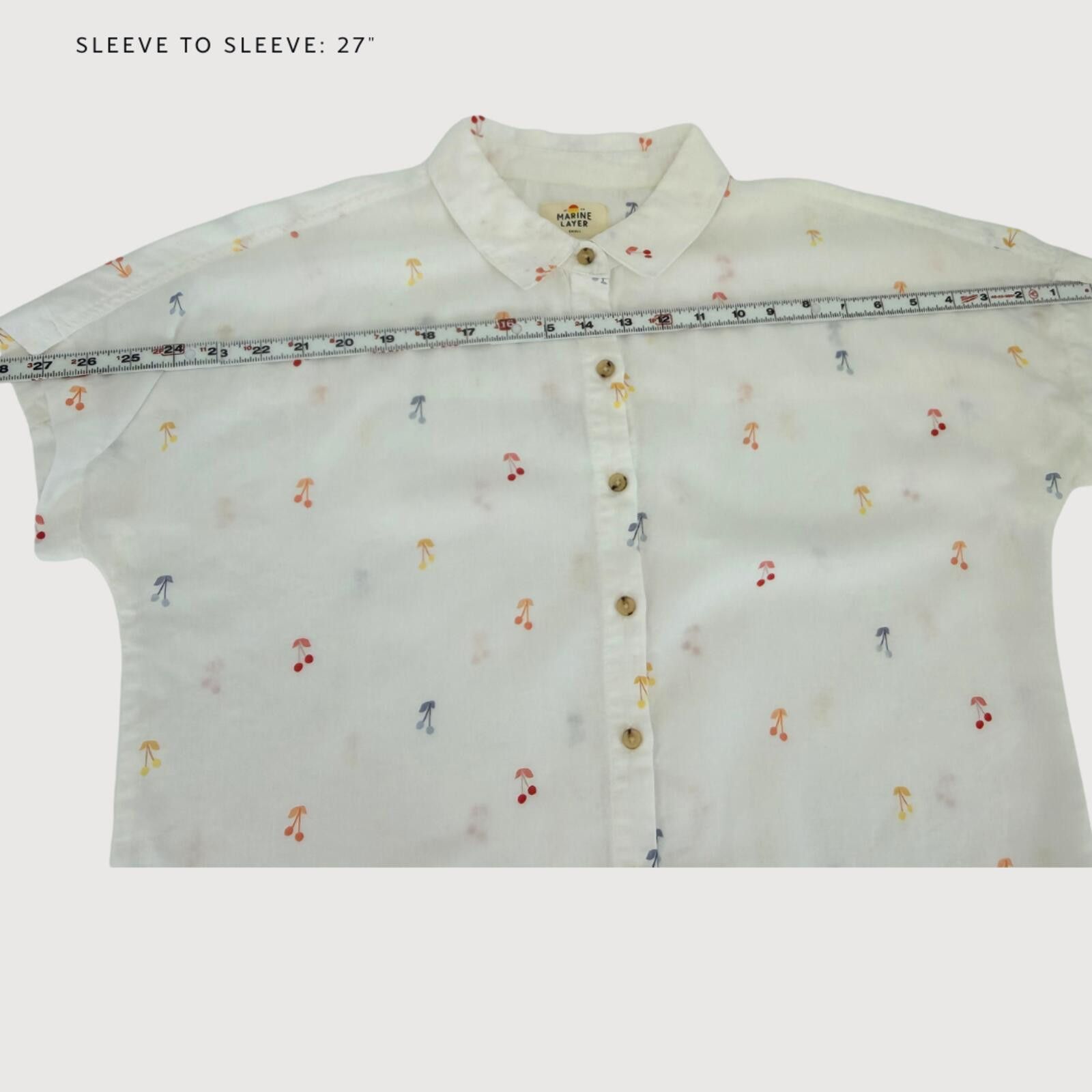 Marine Layer Marine Layer Cherry Button Up Shirt White S Size S / US 4 / IT 40 - 7 Thumbnail