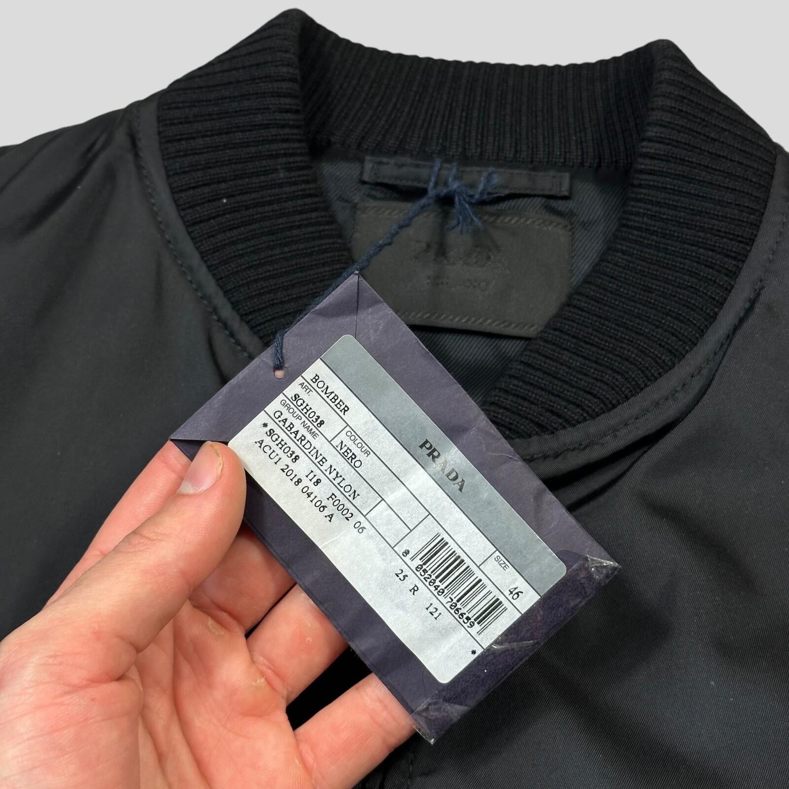 Prada Prada Milano 2018 Black Gabardine Nylon Triangle Bomber - M Size US M / EU 48-50 / 2 - 2 Thumbnail