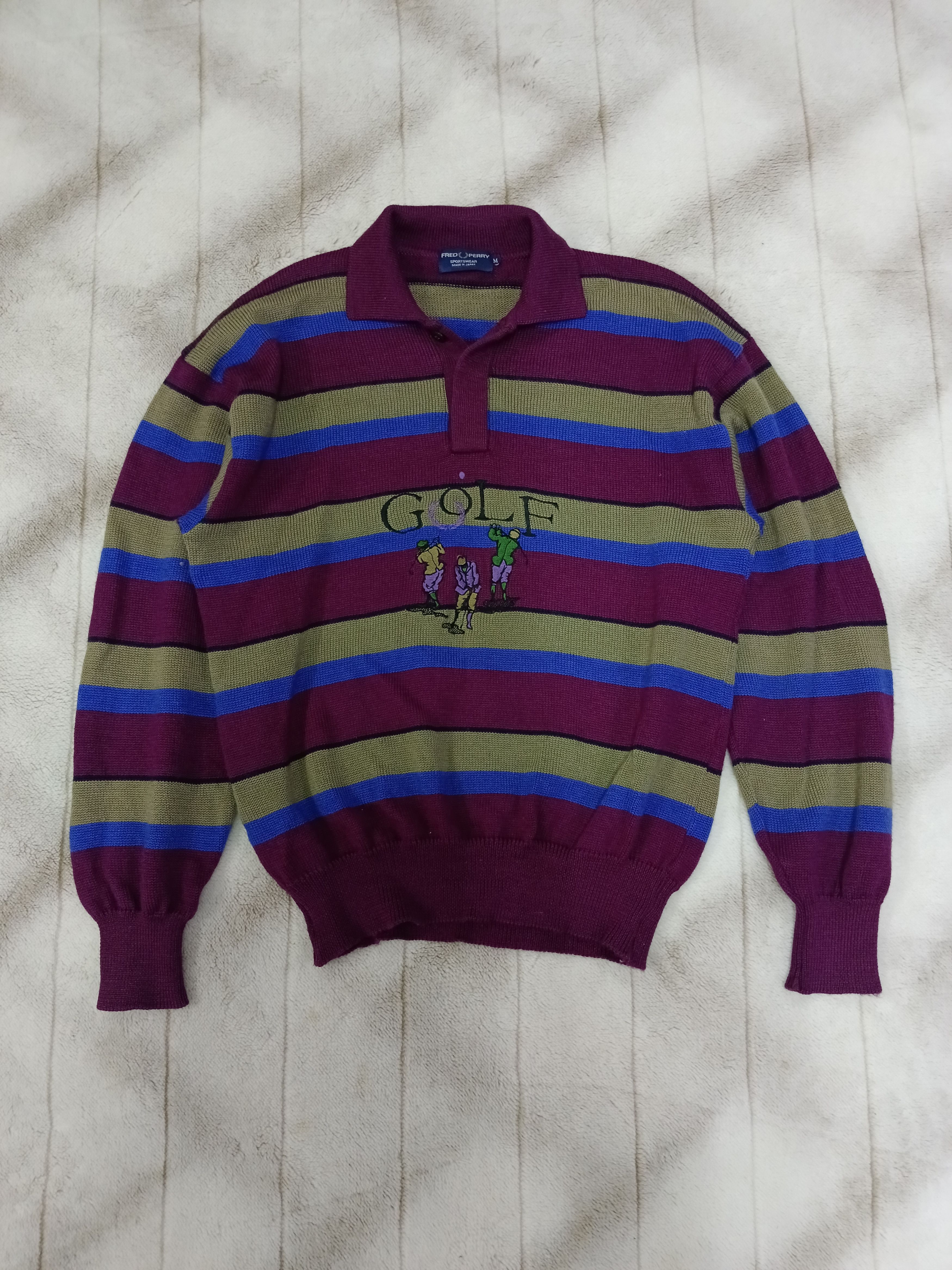 Fred Perry FRED PERRY VINTAGE STRIPE KNIT Size US M / EU 48-50 / 2 - 2 Thumbnail