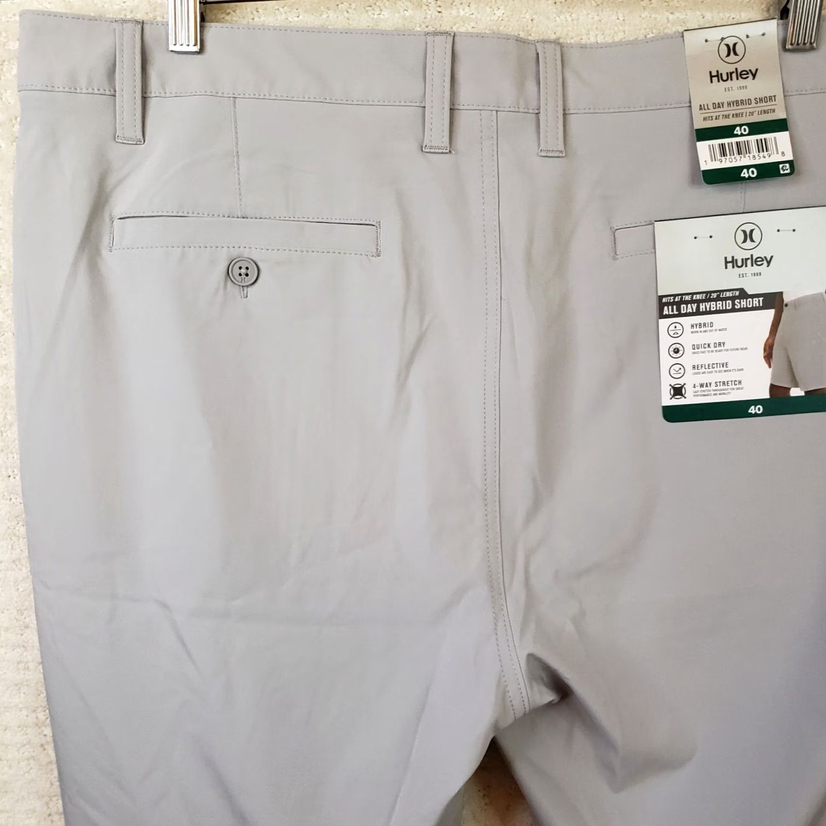 Hurley Hurley All Day Hybrid Quick Dry 4-Way Stretch Reflective Short Men 34 Gray Ion Grey Modern Outdoor Beach Sports 90s? Size US 34 / EU 50 - 6 Thumbnail