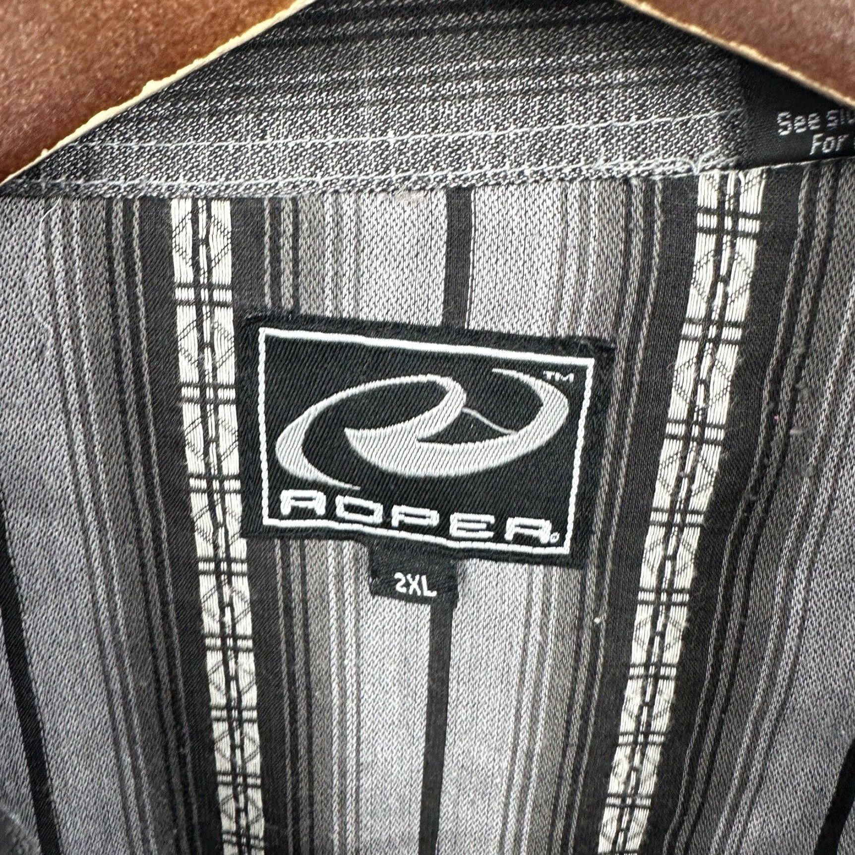 Roper Roper Shirt Mens 2XL Black Plaid Pearl Snap Front Long Sleeve Western Cowboy y2k Shirt Size US XXL / EU 58 / 5 - 7 Thumbnail