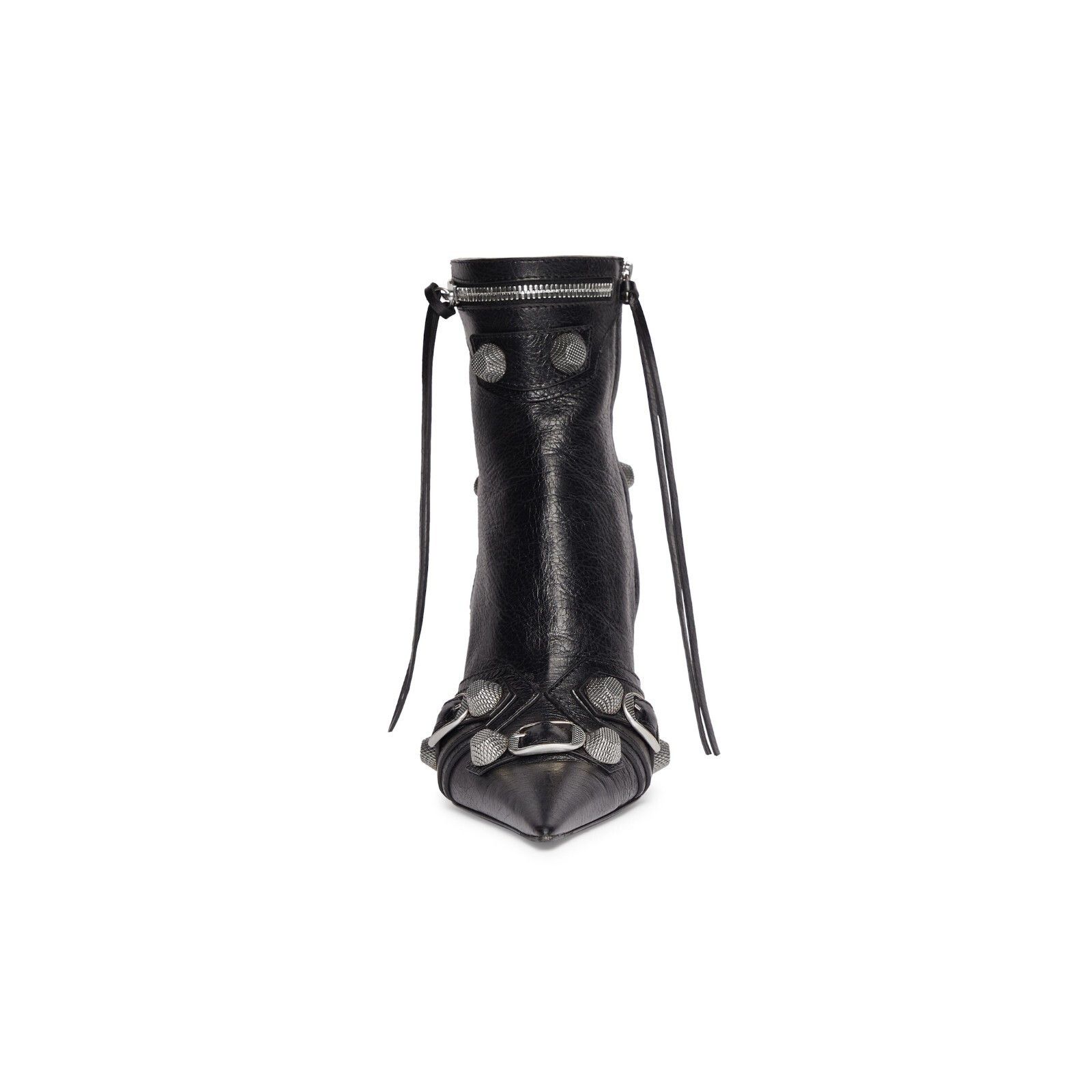 BALENCIAGA Cagole $1795 Black Arena Leather 90mm Ankle Boots