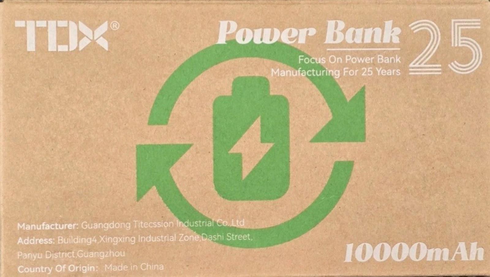 The Unbranded Brand Power Bank (TDX)-(Cell Phone Charger)-(10000mAh)-(Black)-$30 Size ONE SIZE - 3 Thumbnail