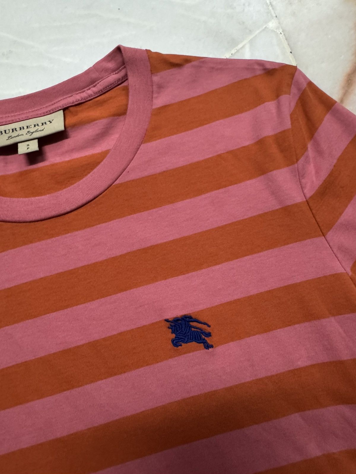 Burberry BURBERRY STRIPE EMBROIDERY LOGO TSHIRT Size US S / EU 44-46 / 1 - 6 Thumbnail