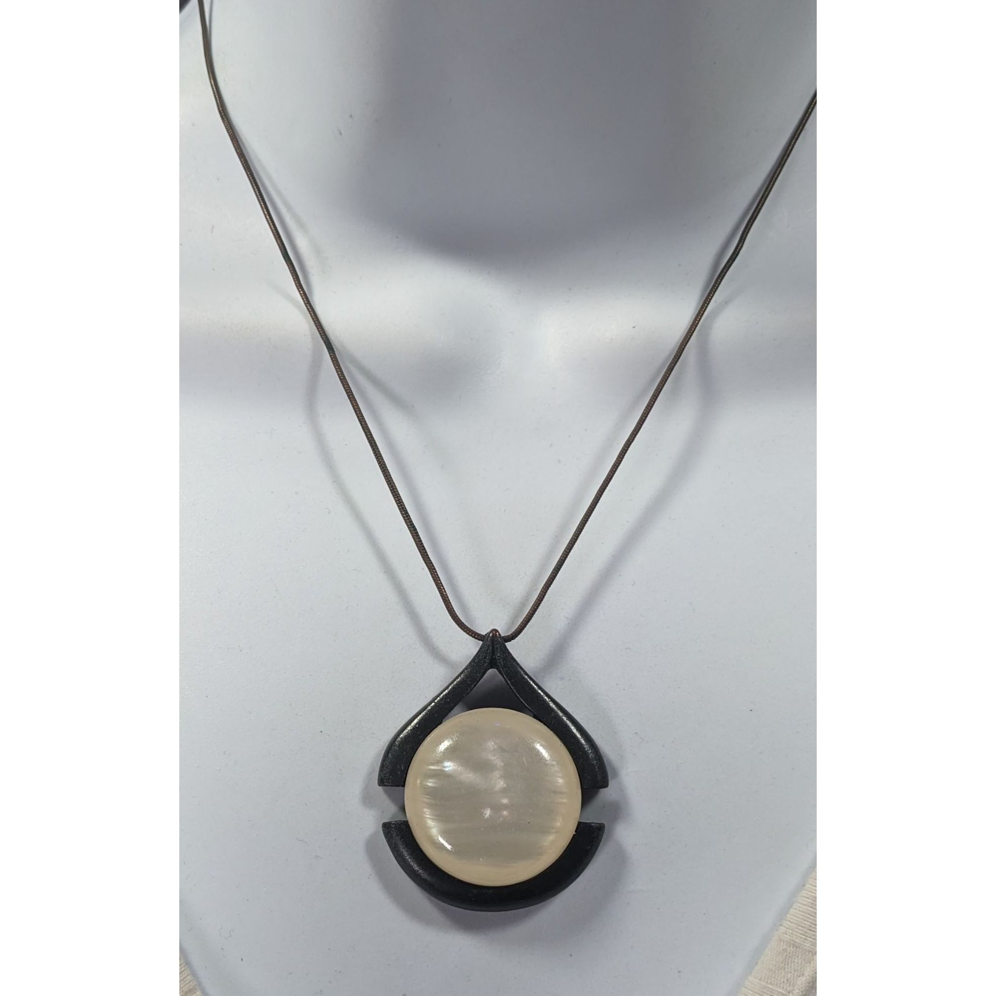 Express Express Art Deco Glass Cabochon Antiqued Gold Tone Pendant N Size ONE SIZE - 5 Thumbnail