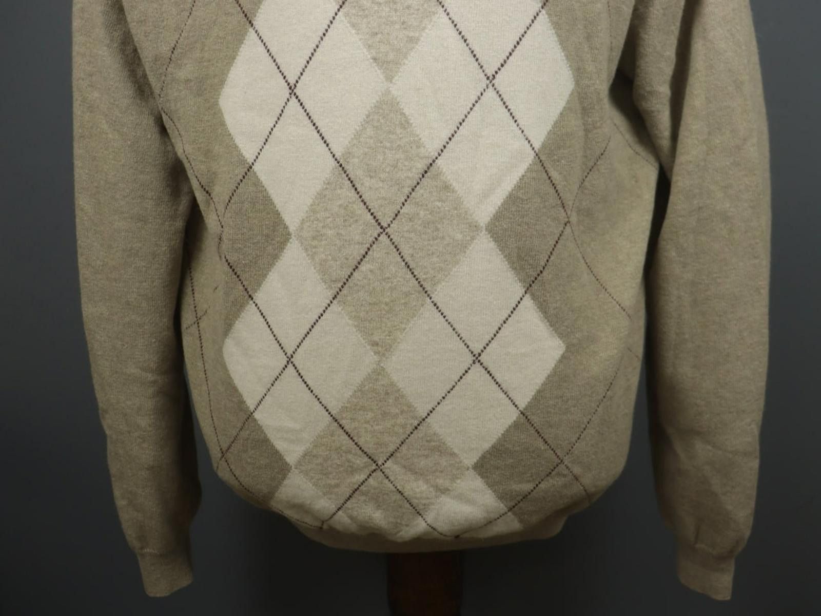 Designer Burberry London Tan Argyle Diamond Wool Sweater Size XL Size US XL / EU 56 / 4 - 3 Thumbnail