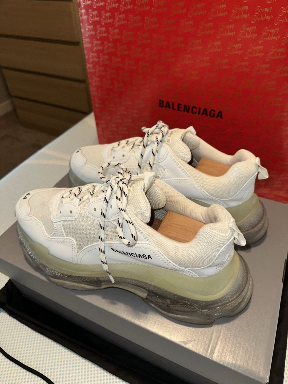 Balenciaga Balenciaga Triple S Clear Sole White Cream Size 44 (OG All) Size US 11 / EU 44 - 4 Thumbnail