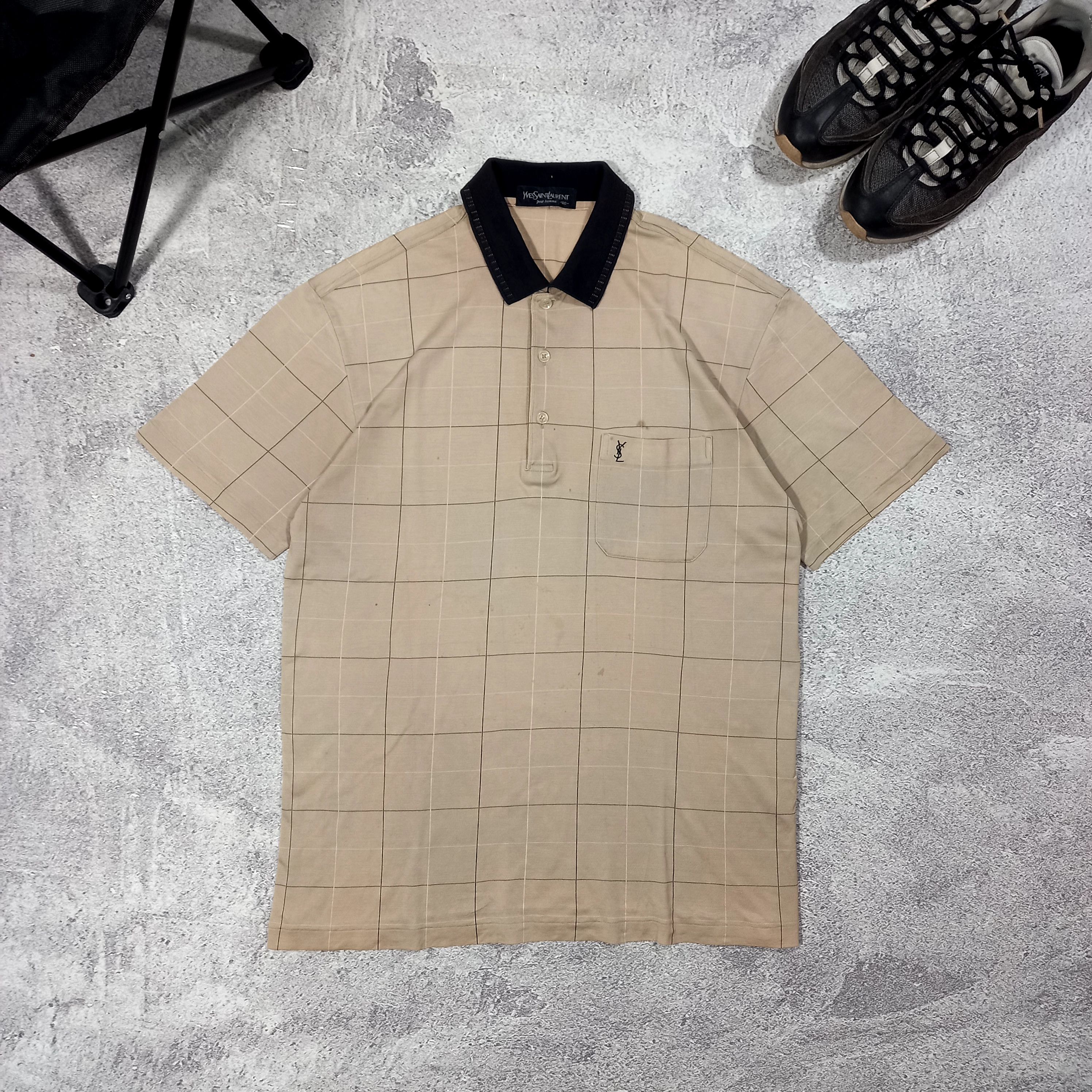 Yves Saint Laurent Yves Saint Laurent Pour Homme Plaid Polo Shirt Size US L / EU 52-54 / 3 - 1 Thumbnail