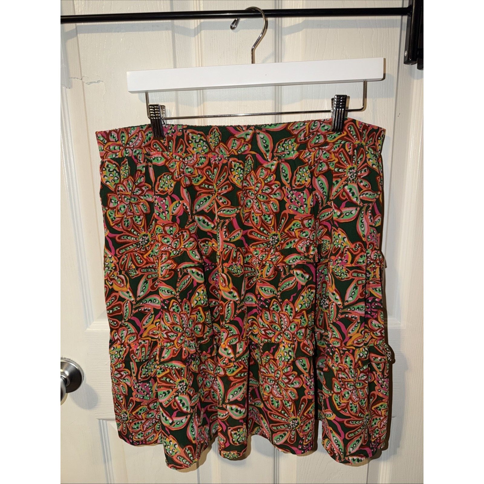 J.Crew J.Crew Ruffle Skirt Women's Size Large Orange Pink Floral Size 30" / US 8 / IT 44 - 1 Thumbnail