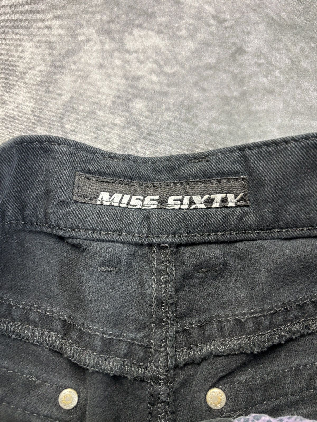 Vintage Miss Sixty Jeans Y2K Black Denim Lace Pants 2000s 90