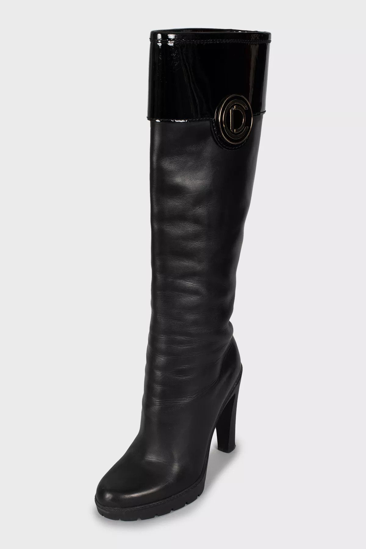 Dior DIOR Heels Boots Black Leather Logo Tall Shoes Size 39 Size US 9 / IT 39 - 7 Thumbnail