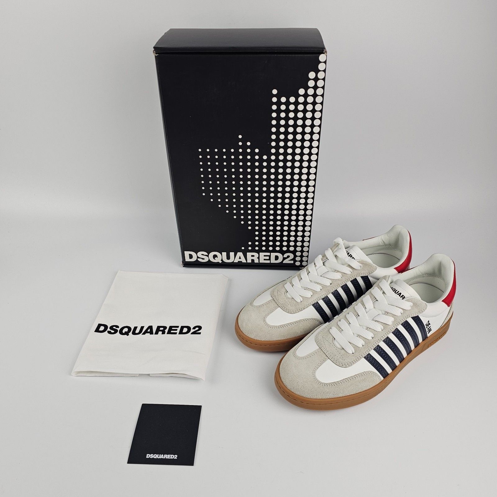 Dsquared2 DSQUARED2 Boxer White Leather Sneakers New And Authentic (Me Size US 10.5 / EU 43-44 - 4 Thumbnail