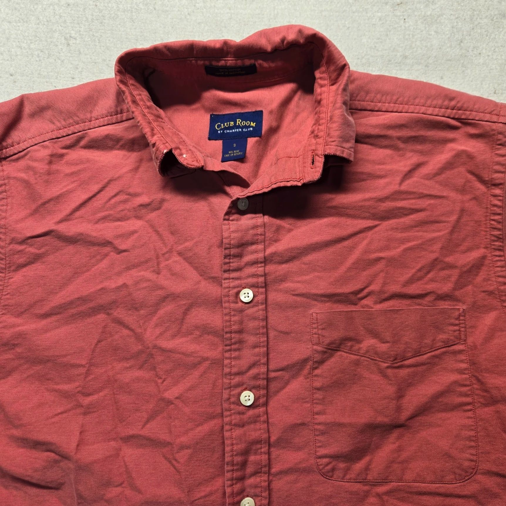 Club Room Club Room Shirt Men Adult Size S Red Solid Button-Up Long Sleeve Casual Button-Down Collar Button-Up Shirt Mens Size US S / EU 44-46 / 1 - 2 Thumbnail