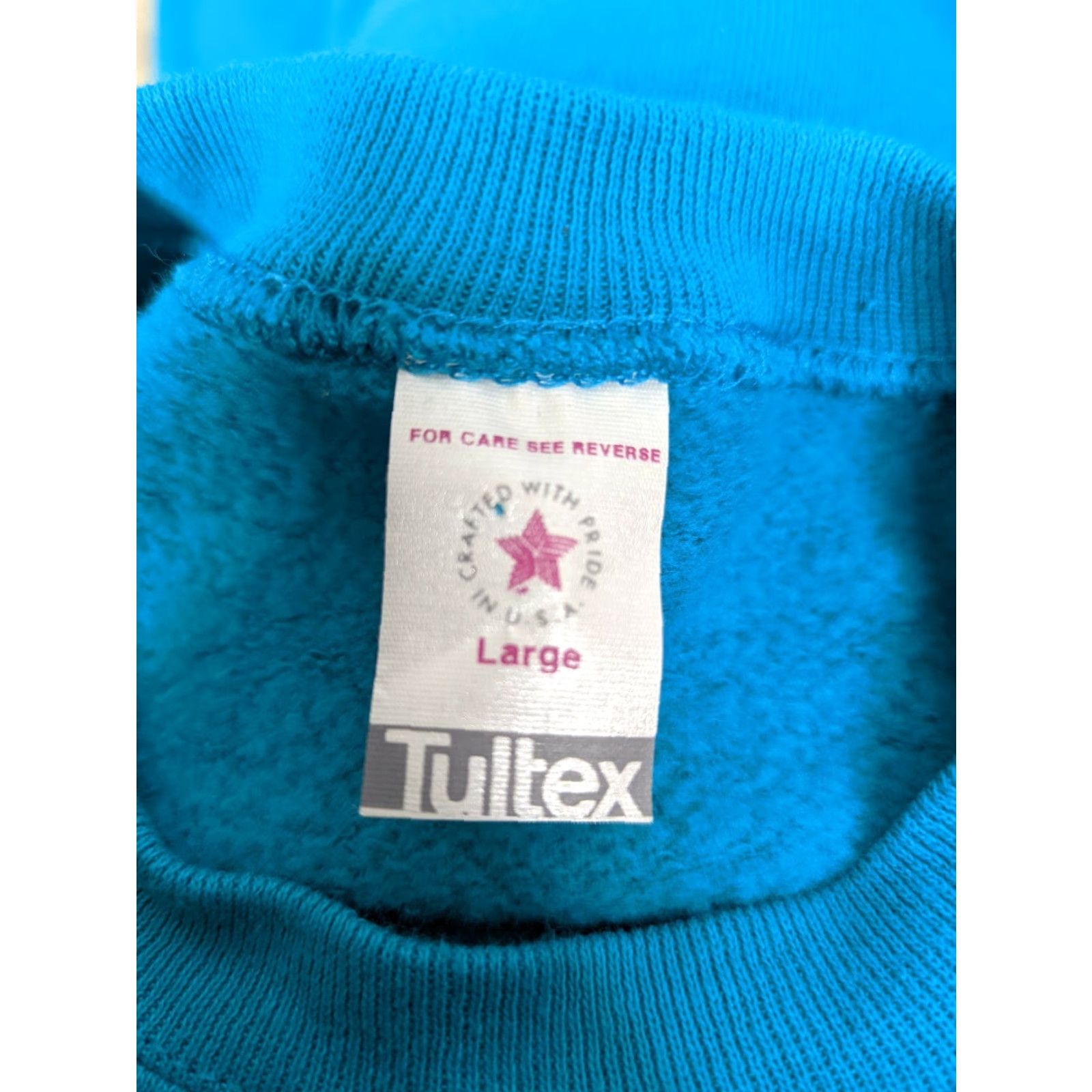 Tultex VINTAGE Tultex Raglan Sweatshirt Teal Blue USA Made in USA Mens L Shirt Size Large Crew Neck Pullover Size US L / EU 52-54 / 3 - 4 Thumbnail