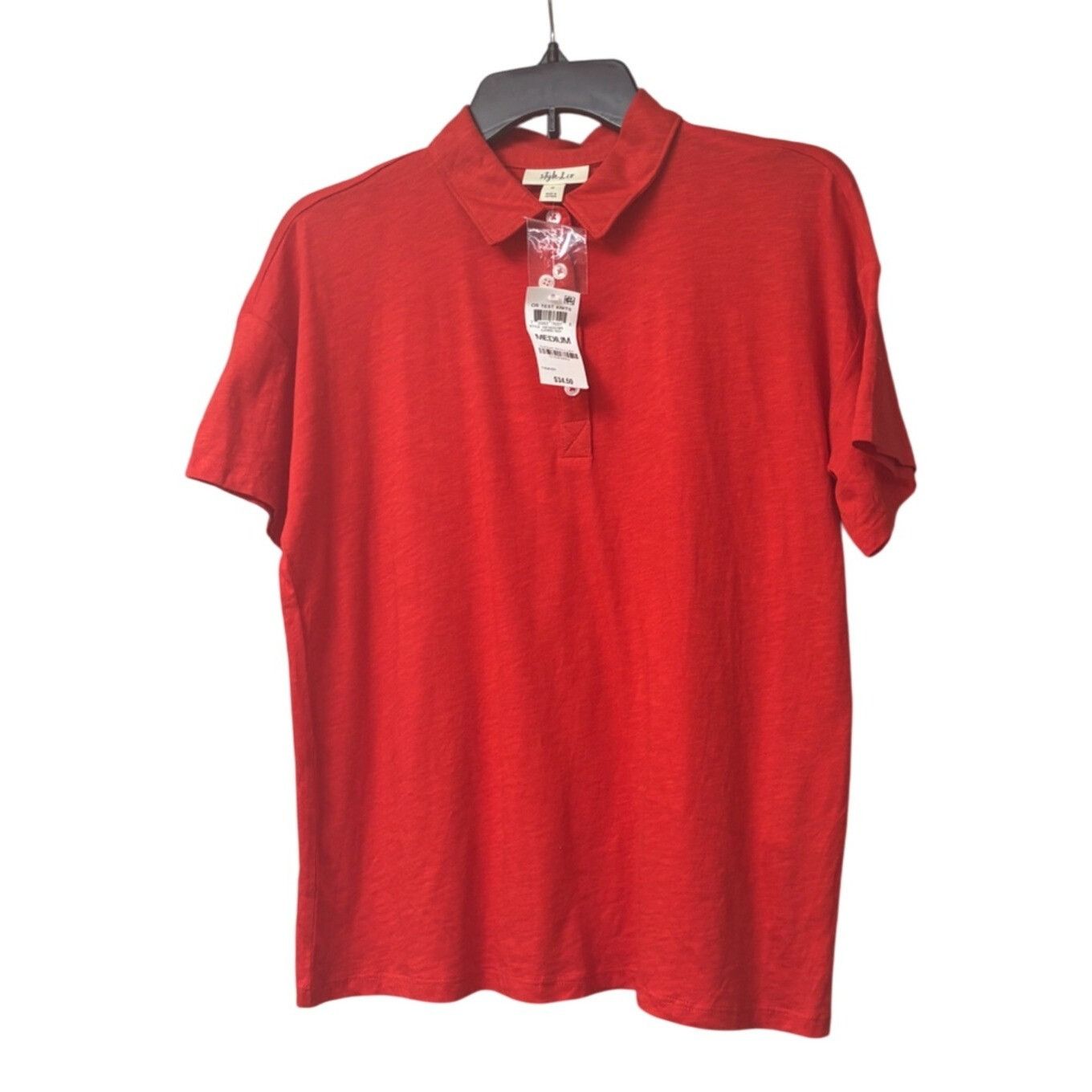 Style & Co Style & Co Women's Short-Sleeve Polo Shirt, Red, Sz. M Size M / US 6-8 / IT 42-44 - 6 Thumbnail