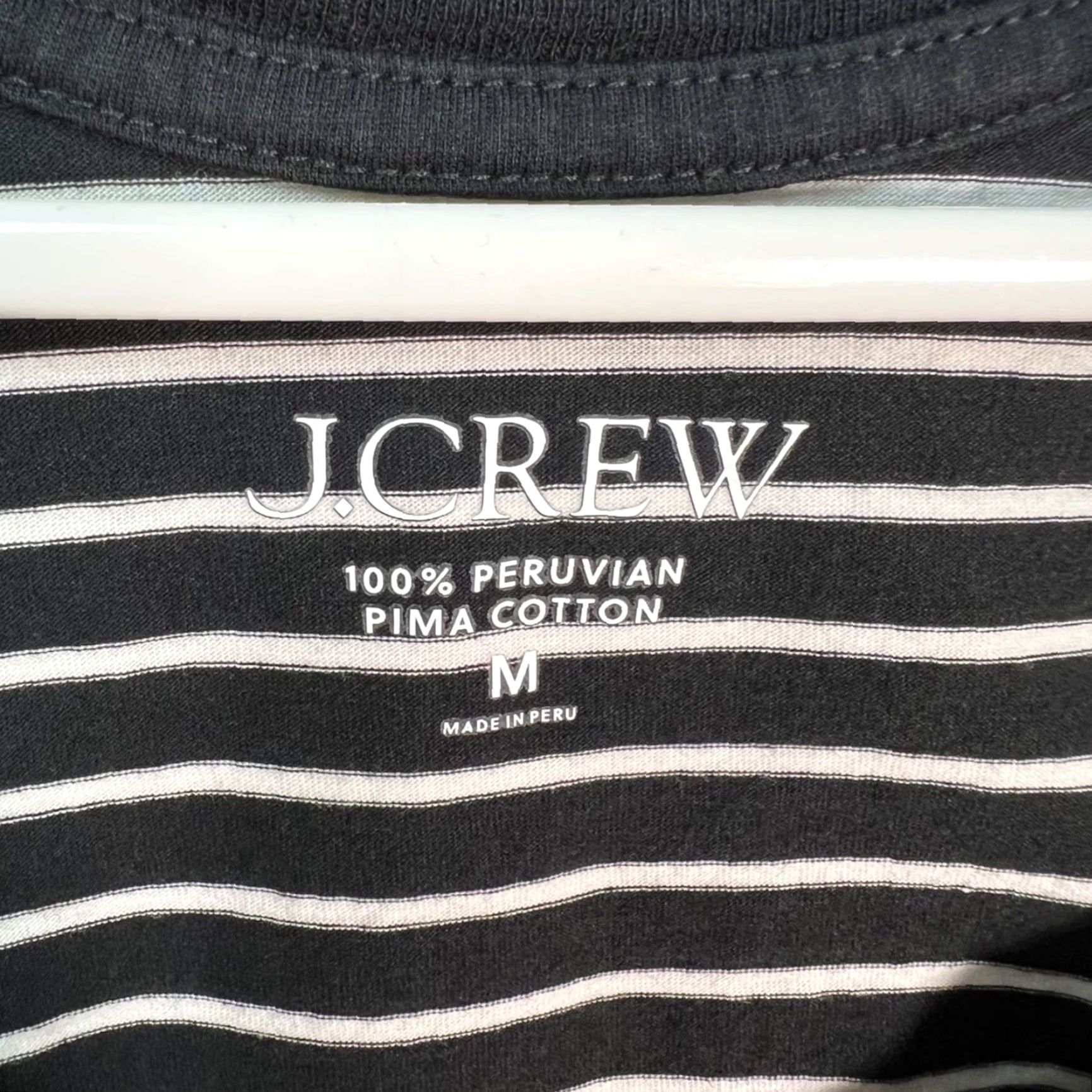 J.Crew J. Crew Womens Size Medium Tank Top Black & White Striped Pima Cotton Tank Top Size M / US 6-8 / IT 42-44 - 3 Thumbnail