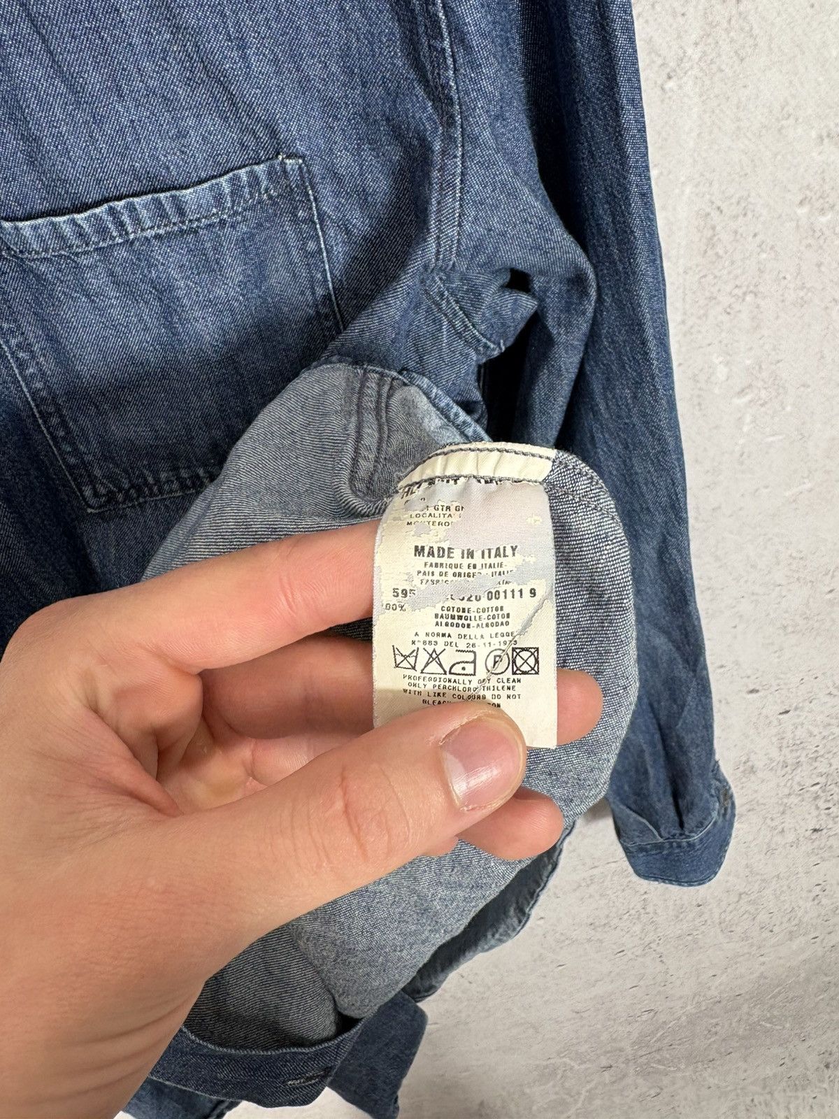 Helmut Lang 1998 Helmut Lang Utility Military Panel Shoulder Denim Shirt Size US S / EU 44-46 / 1 - 6 Thumbnail