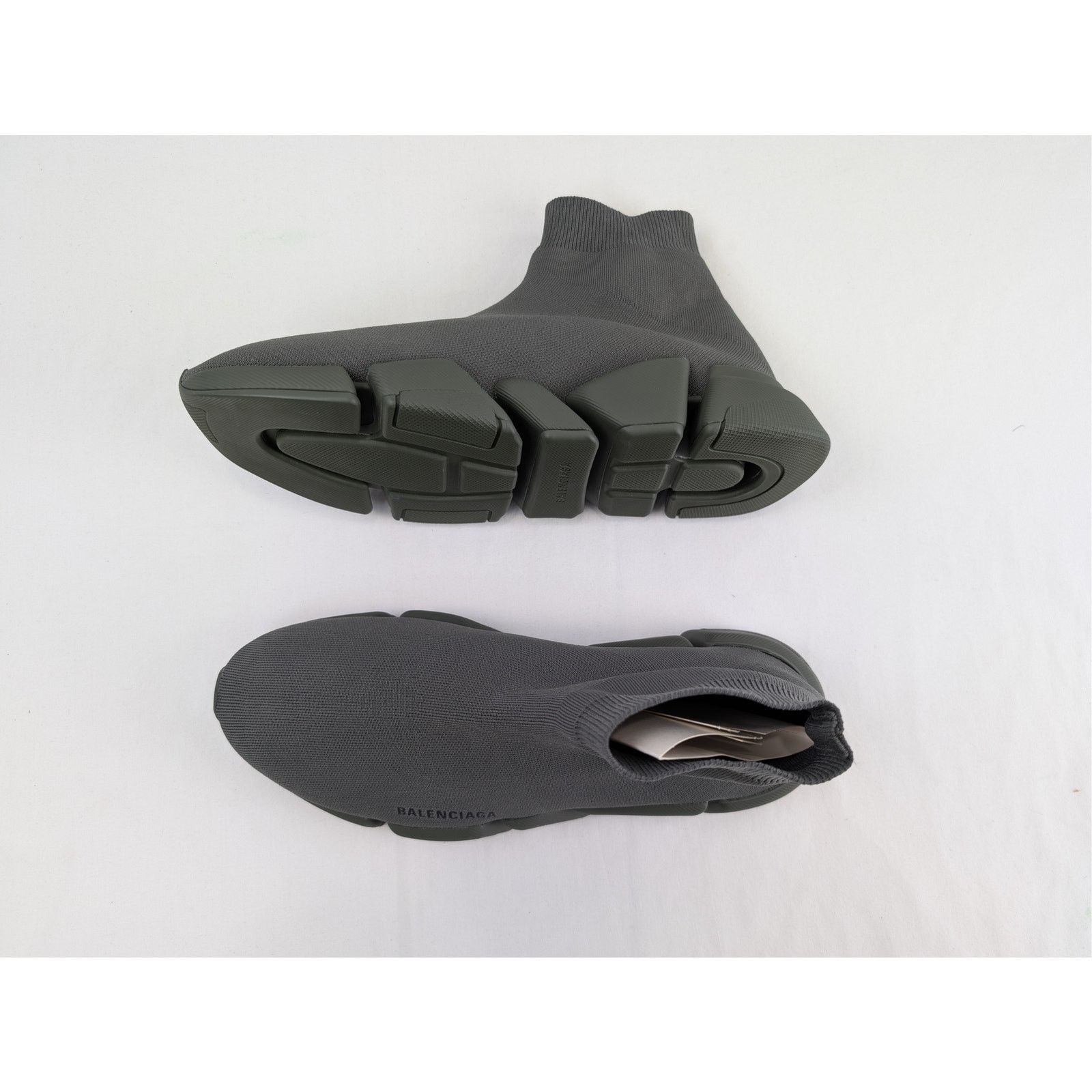 Balenciaga o1rshd1 Speed 2.0 LT New Recycled Knit Sneakers in Dark kaki Size US 12 / EU 45 - 2 Thumbnail