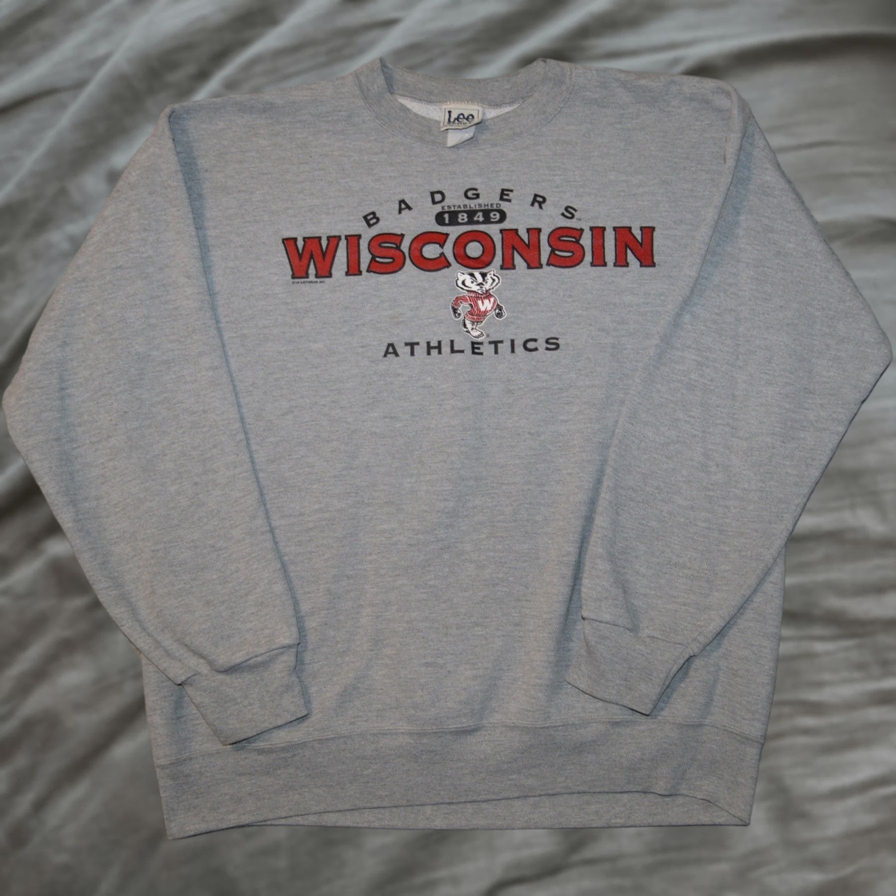 Lee VINTAGE Lee Sport Wisconsin Badgers Sweatshirt Large Gray Athletics Mens Size US L / EU 52-54 / 3 - 1 Thumbnail