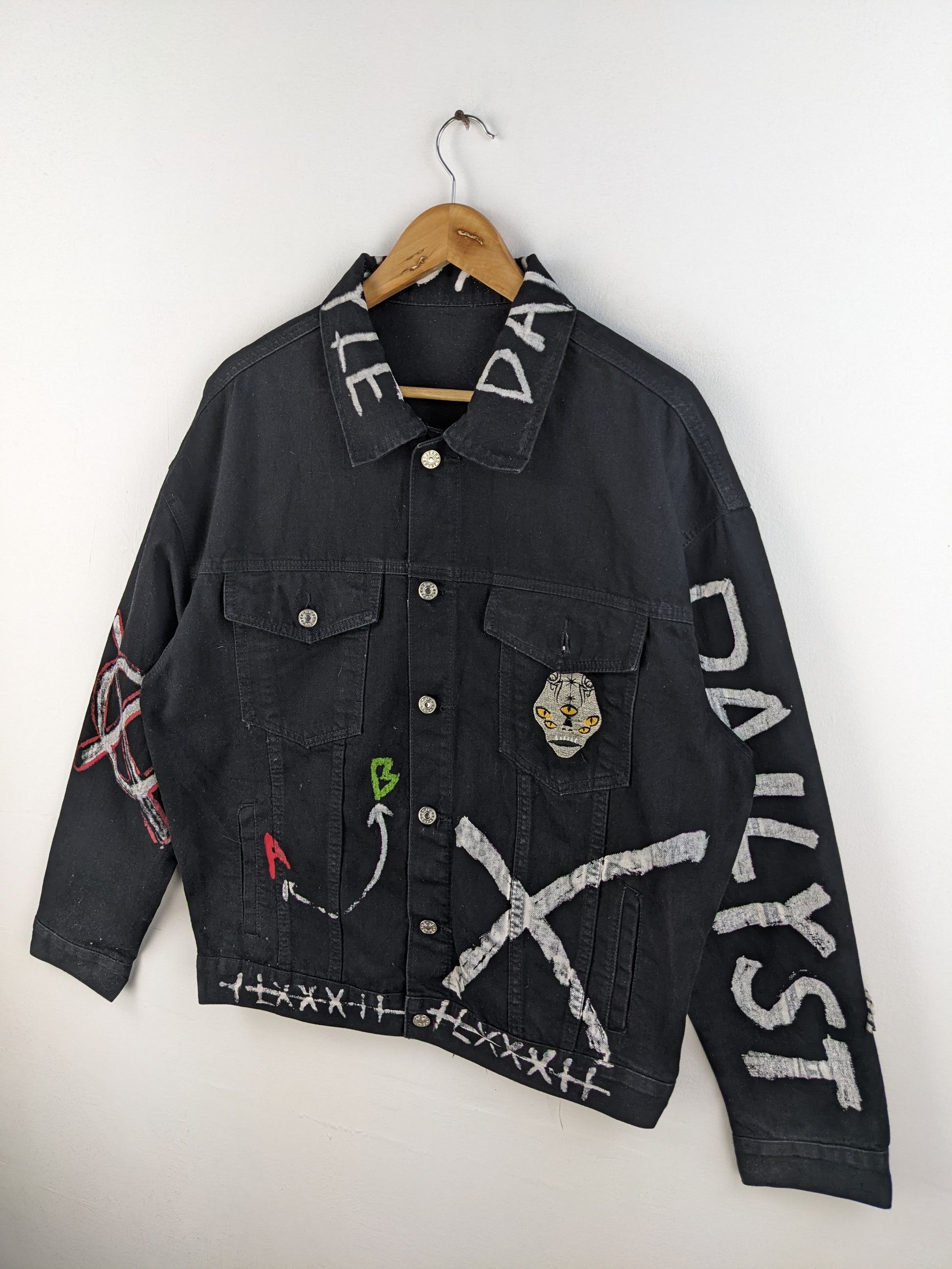 Japanese Brand × Vintage 🇯🇵 Vintage Denim Jacket Bondage Patchwork Custom Harajuku Size US XL / EU 56 / 4 - 3 Thumbnail