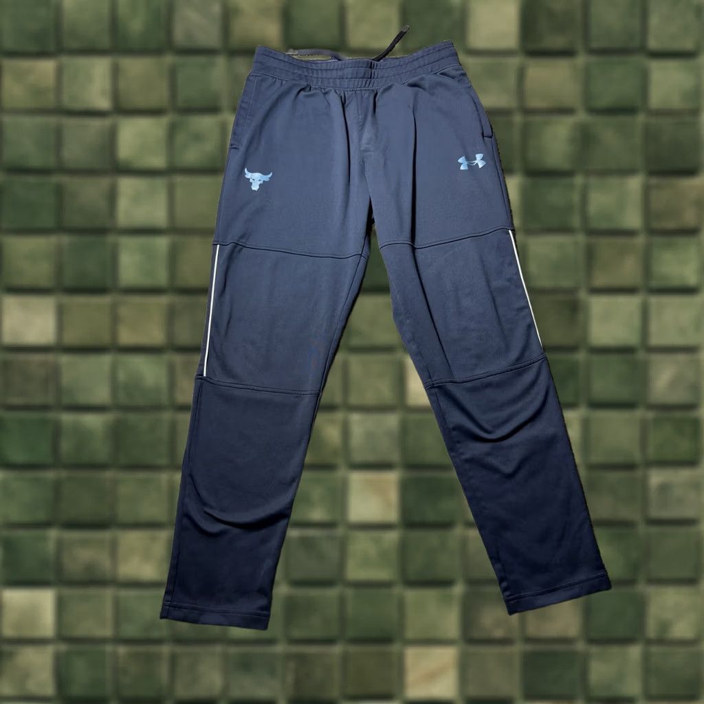 Under Armour Under Armour Project Rock Sweatpants Mens Large Blue Brahma Bull Jogger Size US 33 - 1 Thumbnail