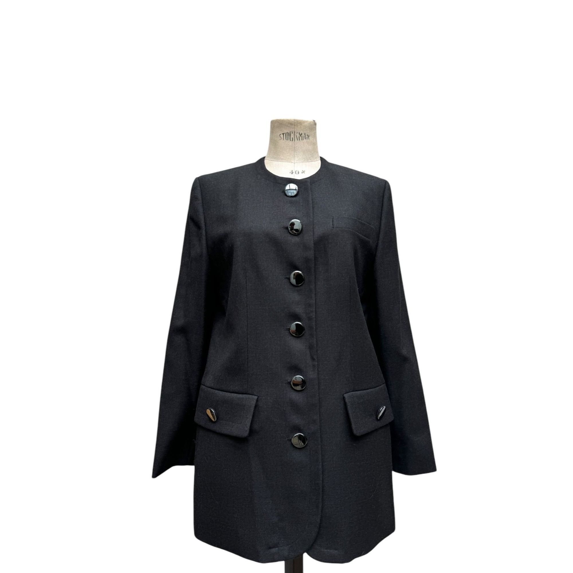 Balenciaga Dark Grey Straight Fit Wool Blend Jacket Size L / US 10 / IT 46 - 1 Thumbnail