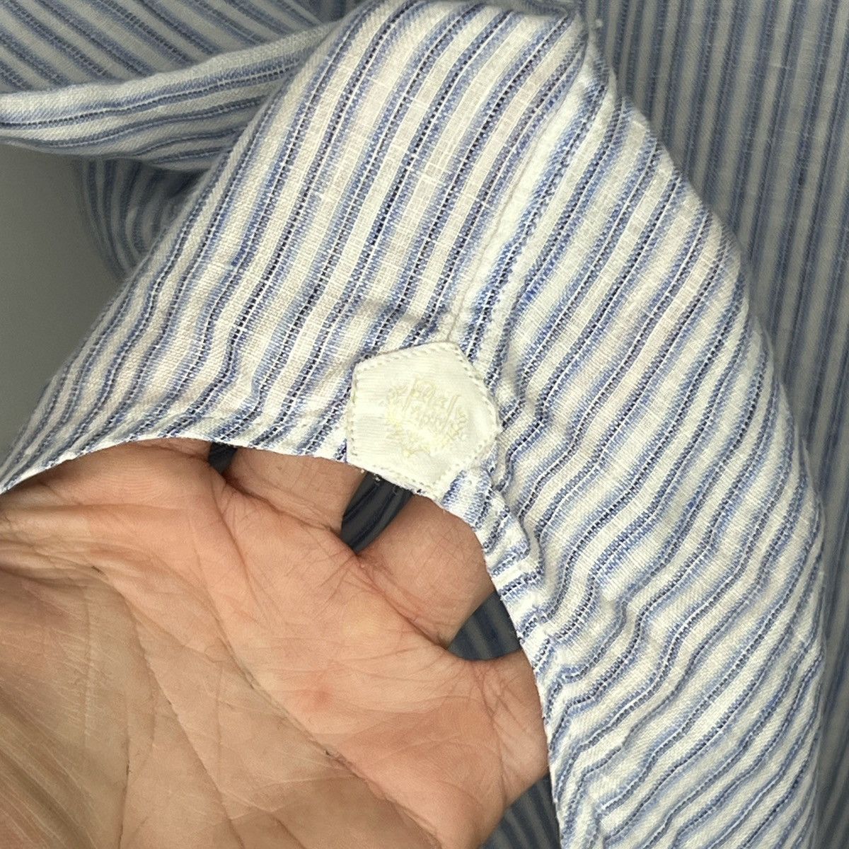 Loro Piana Loro Piana Light Blue White Old money Linen Shirt Button Up Size US XL / EU 56 / 4 - 10 Thumbnail
