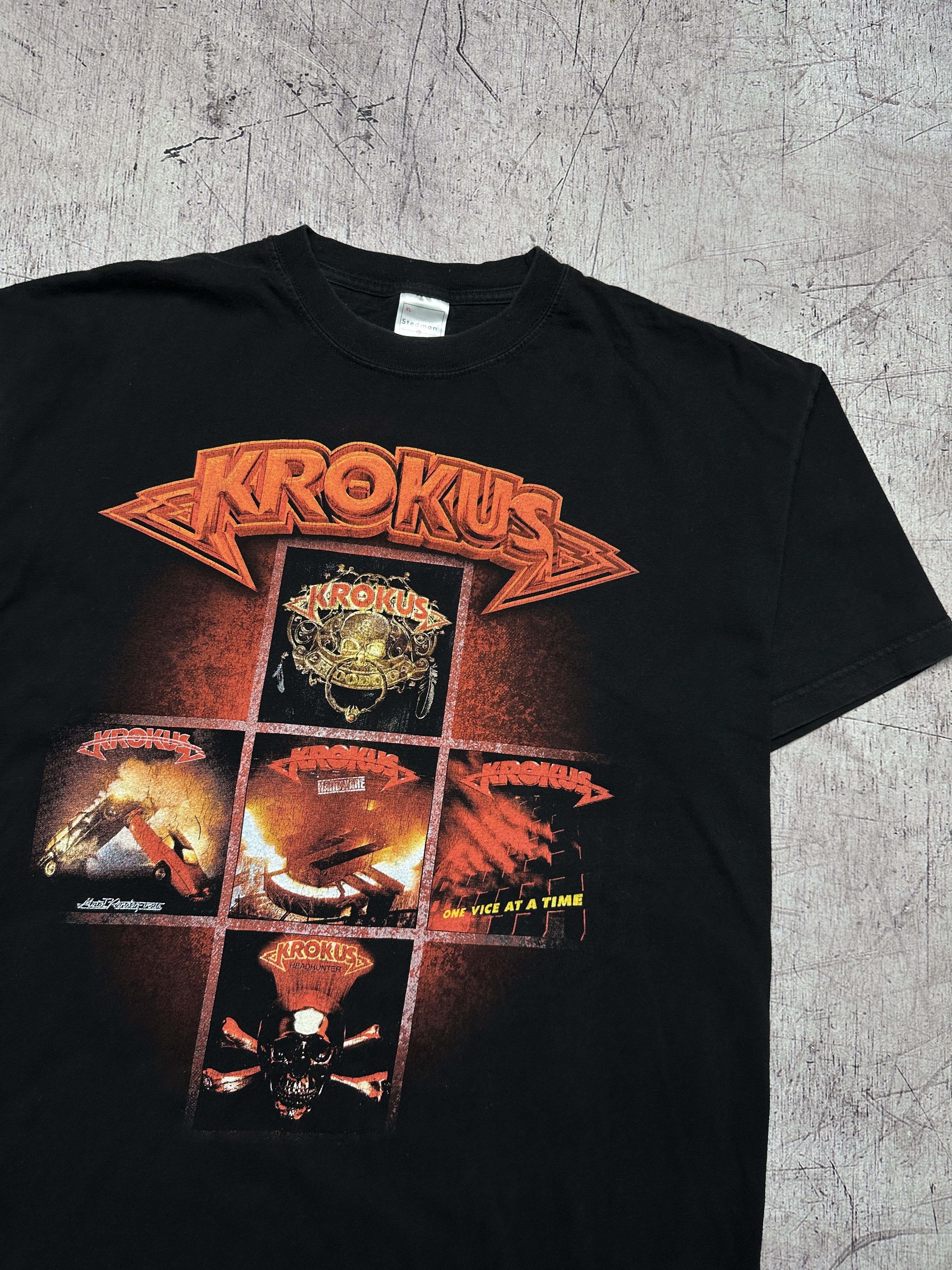 Band Tees × Vintage Krokus The Big Five European Tour Vintage Mens T-Shirt Size US XL / EU 56 / 4 - 2 Thumbnail