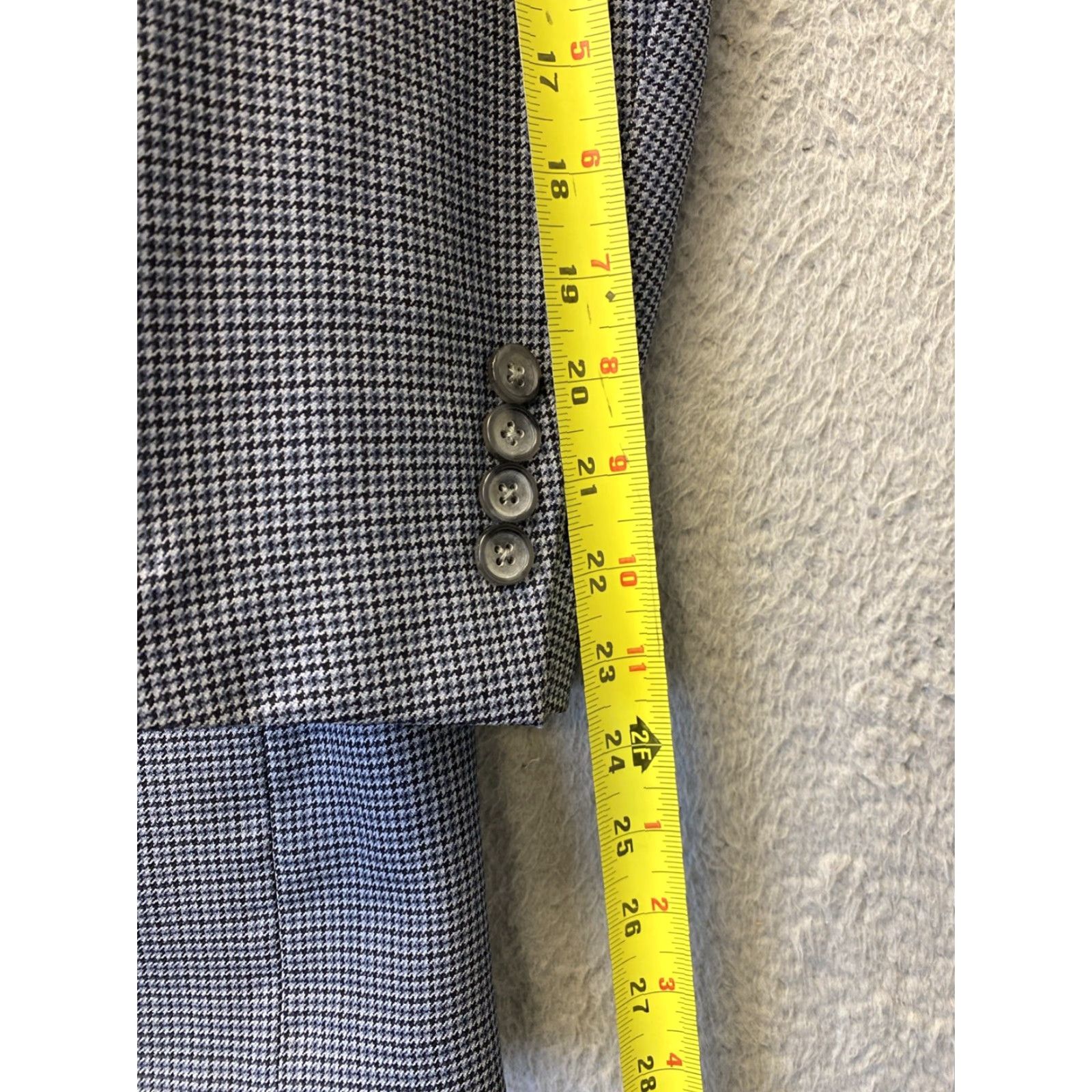Brooks Brothers BROOKS BROTHERS Blue Houndstooth Wool Tuxedo Suit Jacket Size 42R - Formal Mens Size 42R - 7 Thumbnail
