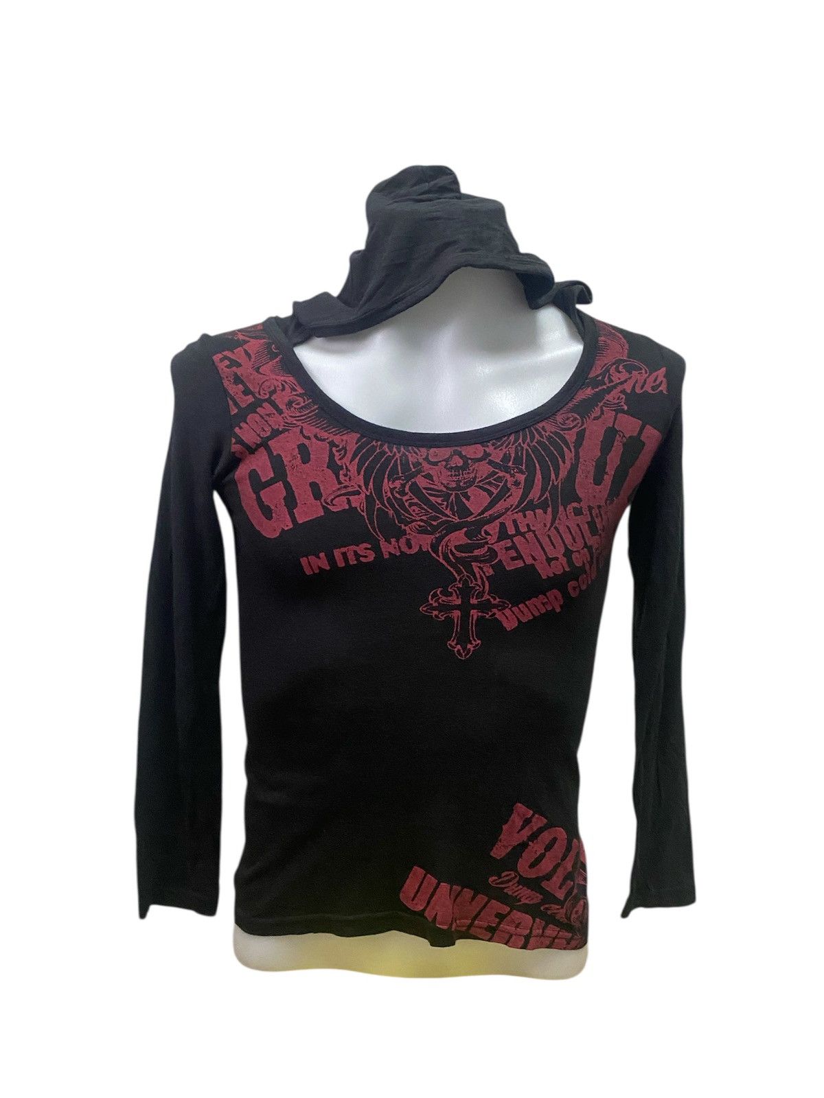 GOSTAR DE FUGA × Japanese Brand × Seditionaries Hoodie Cotton Black Embellished by Rhinestone Los Angeles Size S / US 4 / IT 40 - 1 Thumbnail