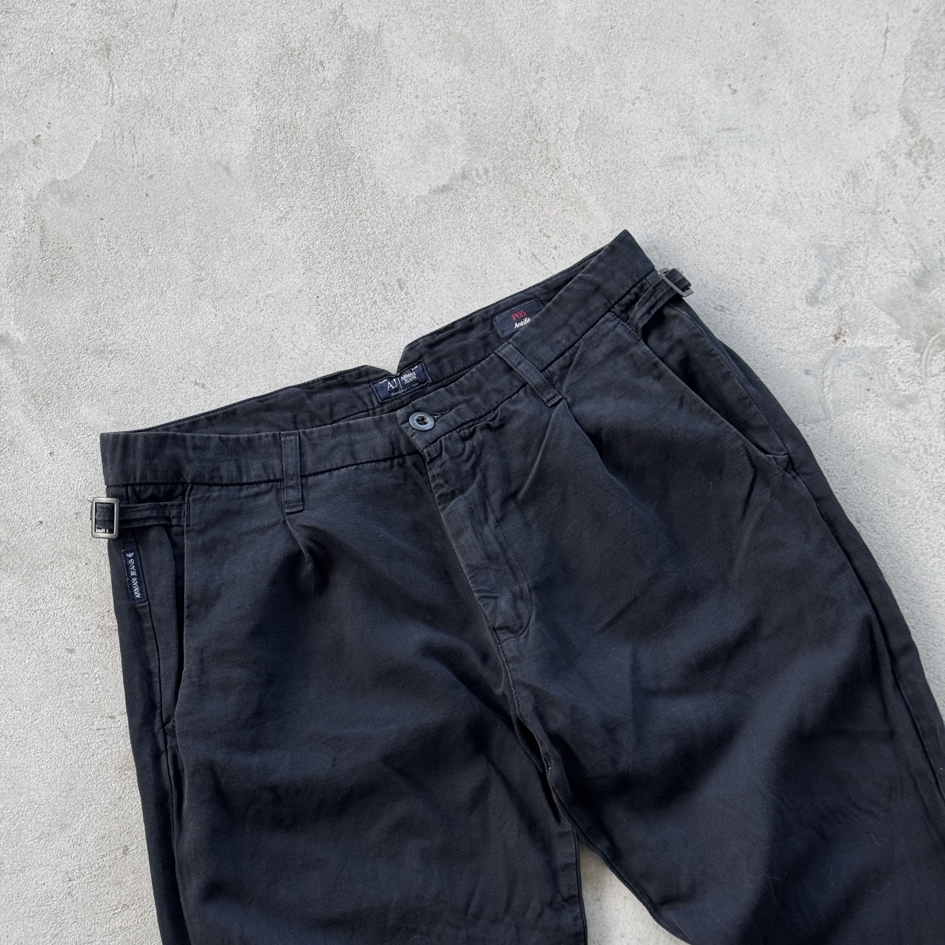 Emporio Armani Armani Jeans Linen P05 Antifit Black Pants Trousers Size US 32 / EU 48 - 4 Thumbnail