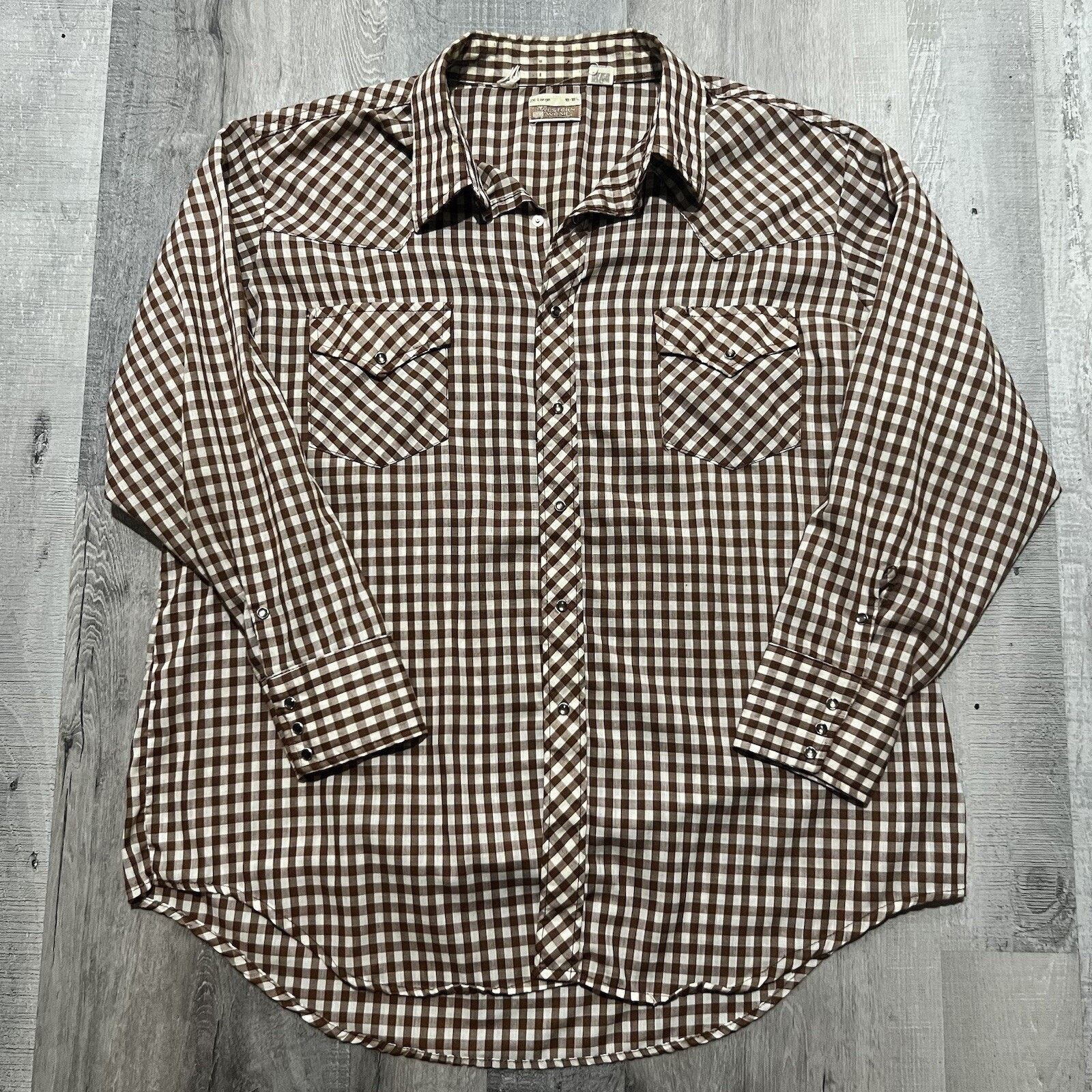 Sears VTG Sears Western Wear 1980s Brown Plaid Pearl Snap Shirt Size US XXL / EU 58 / 5 - 1 Thumbnail