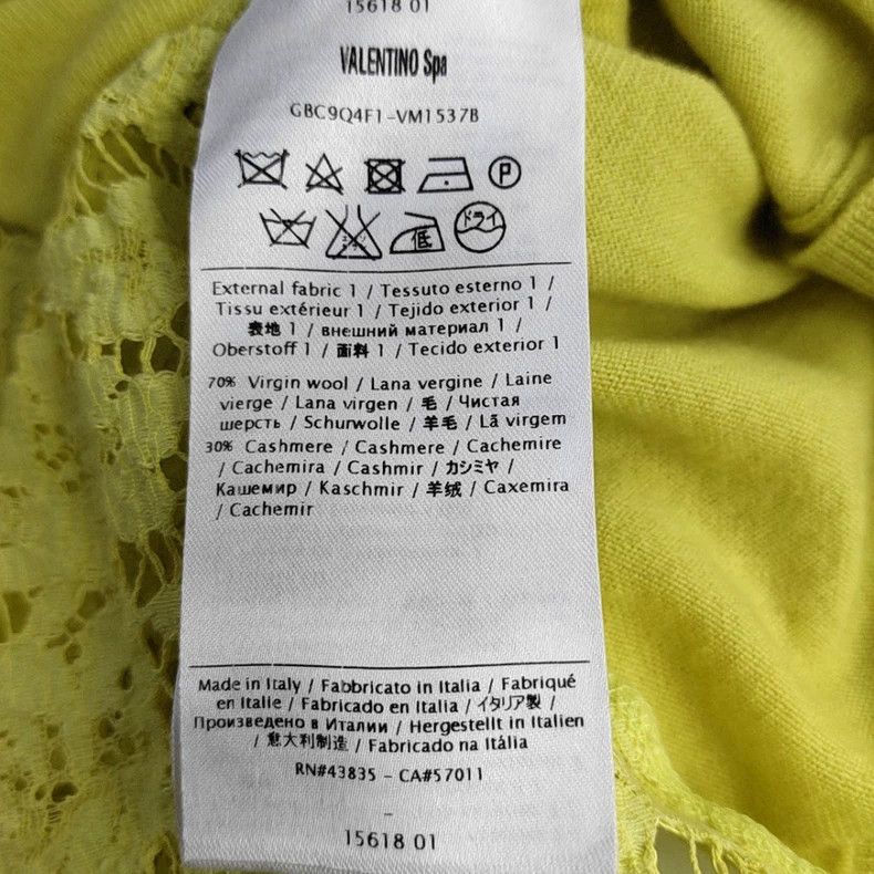 Valentino Valentino Yellow wool cardigan with long sleeves Size L / US 10 / IT 46 - 3 Thumbnail