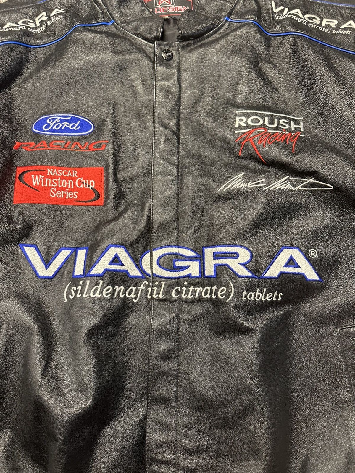 Jeff Hamilton 2XL Viagra Leather Jacket Jh Design Nascar Pfizer Drake Size US XXL / EU 58 / 5 - 6 Thumbnail