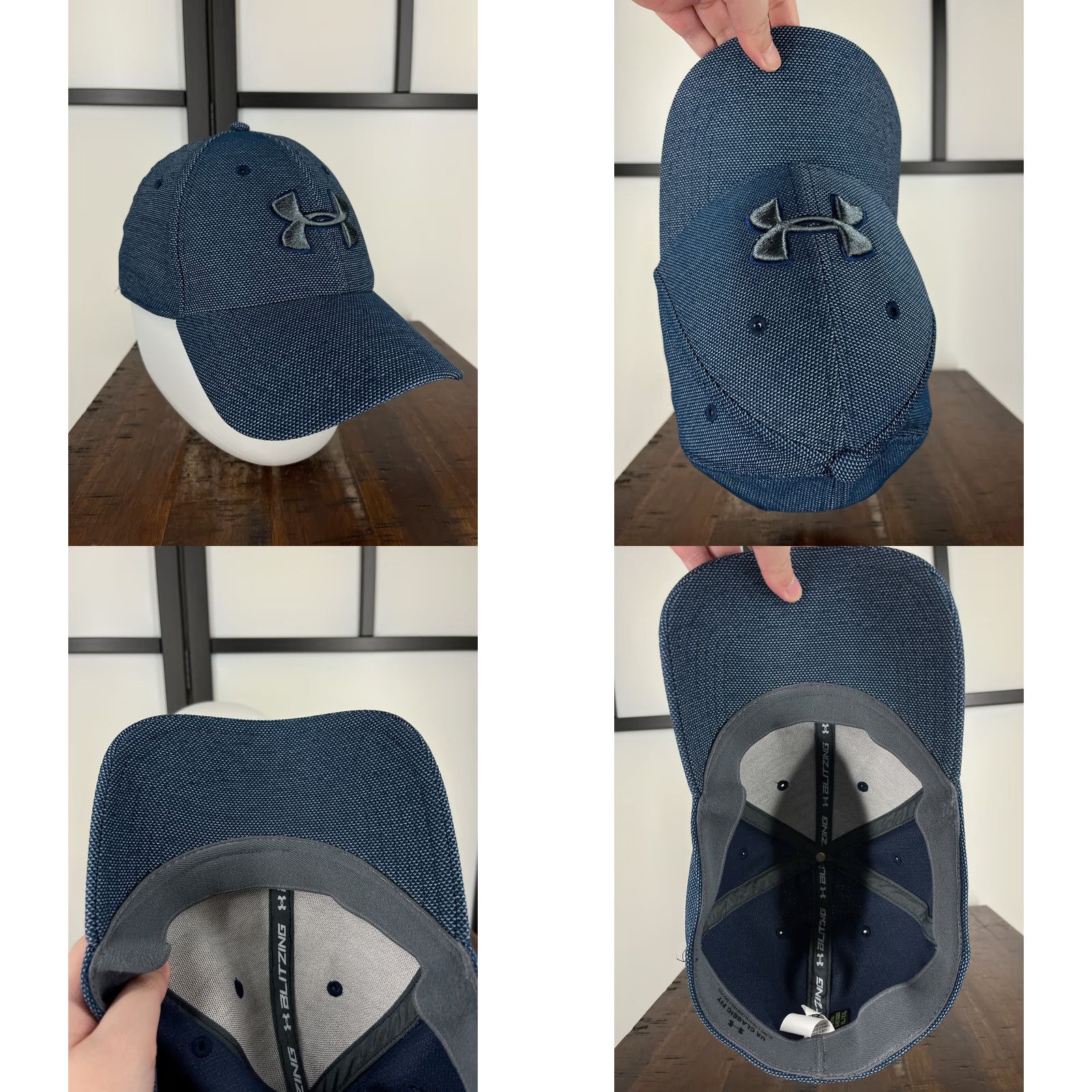 Under Armour Under Armour Blitzing Hat Cap Fitted XL Blue Classic Fit Polyester Canvas Baseball Cap Men Adult Size ONE SIZE - 8 Thumbnail