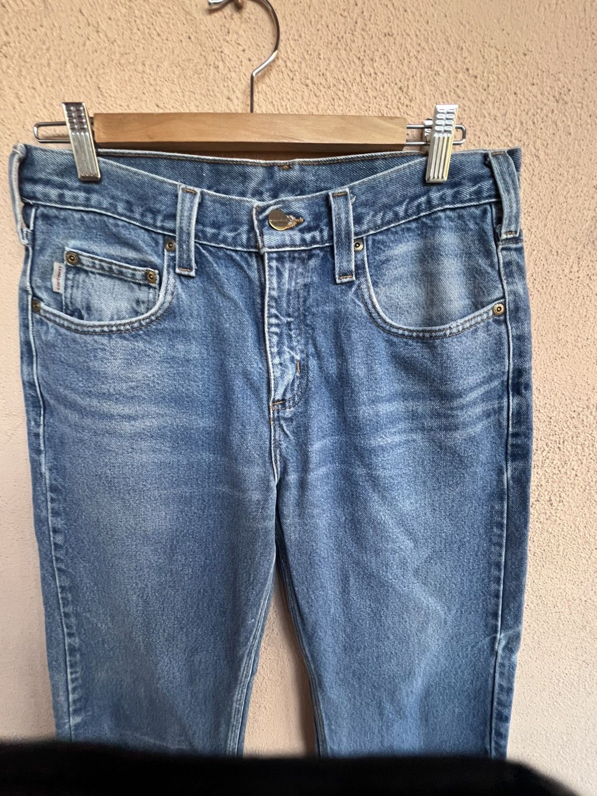 Carhartt Perfectly worn in vintage light blue denim CARHARTT jeans Size US 31 - 2 Thumbnail