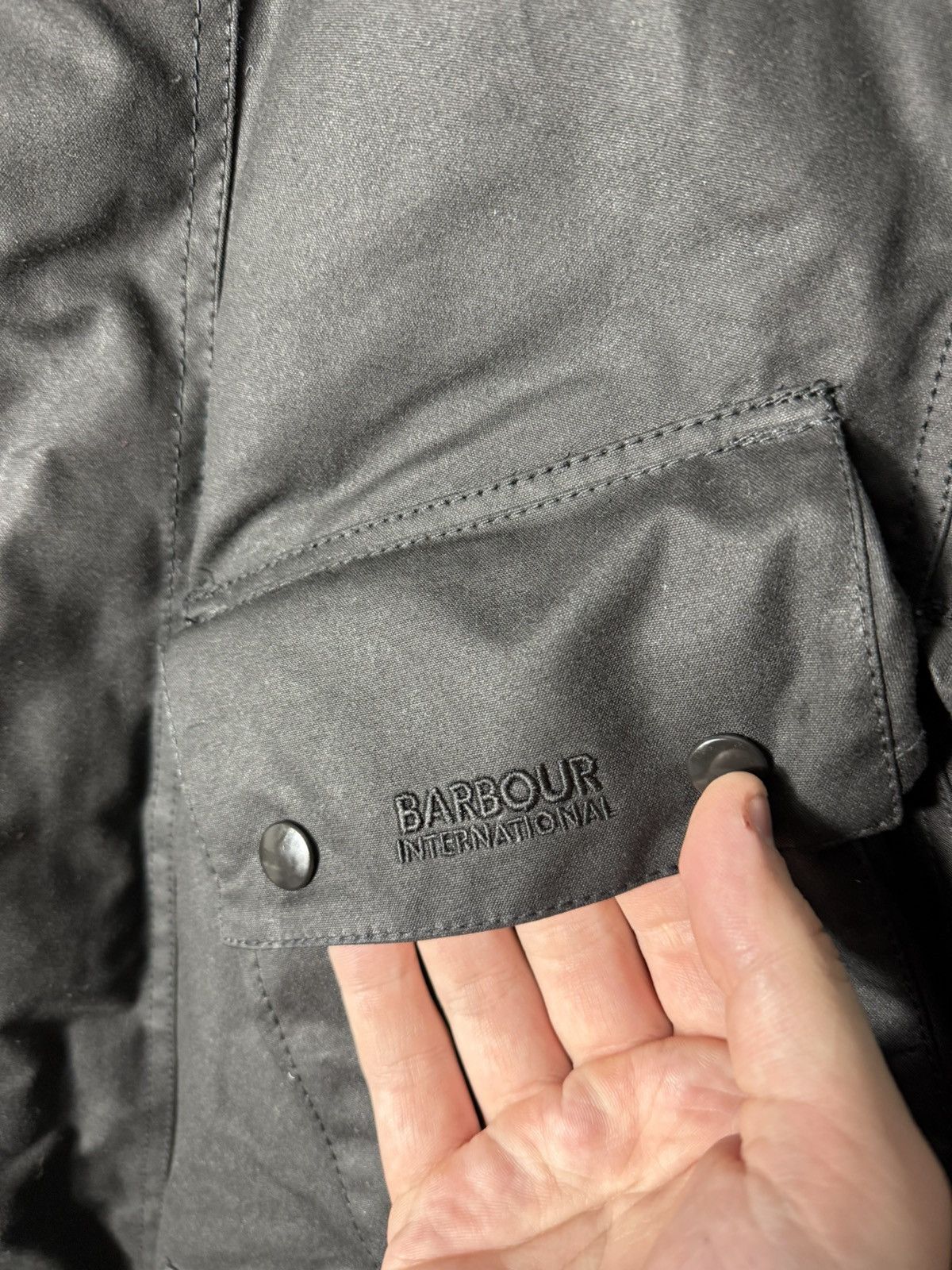Barbour Barbour International A7 Wax Jacket Black Belted Moto Biker Size US S / EU 44-46 / 1 - 14 Thumbnail
