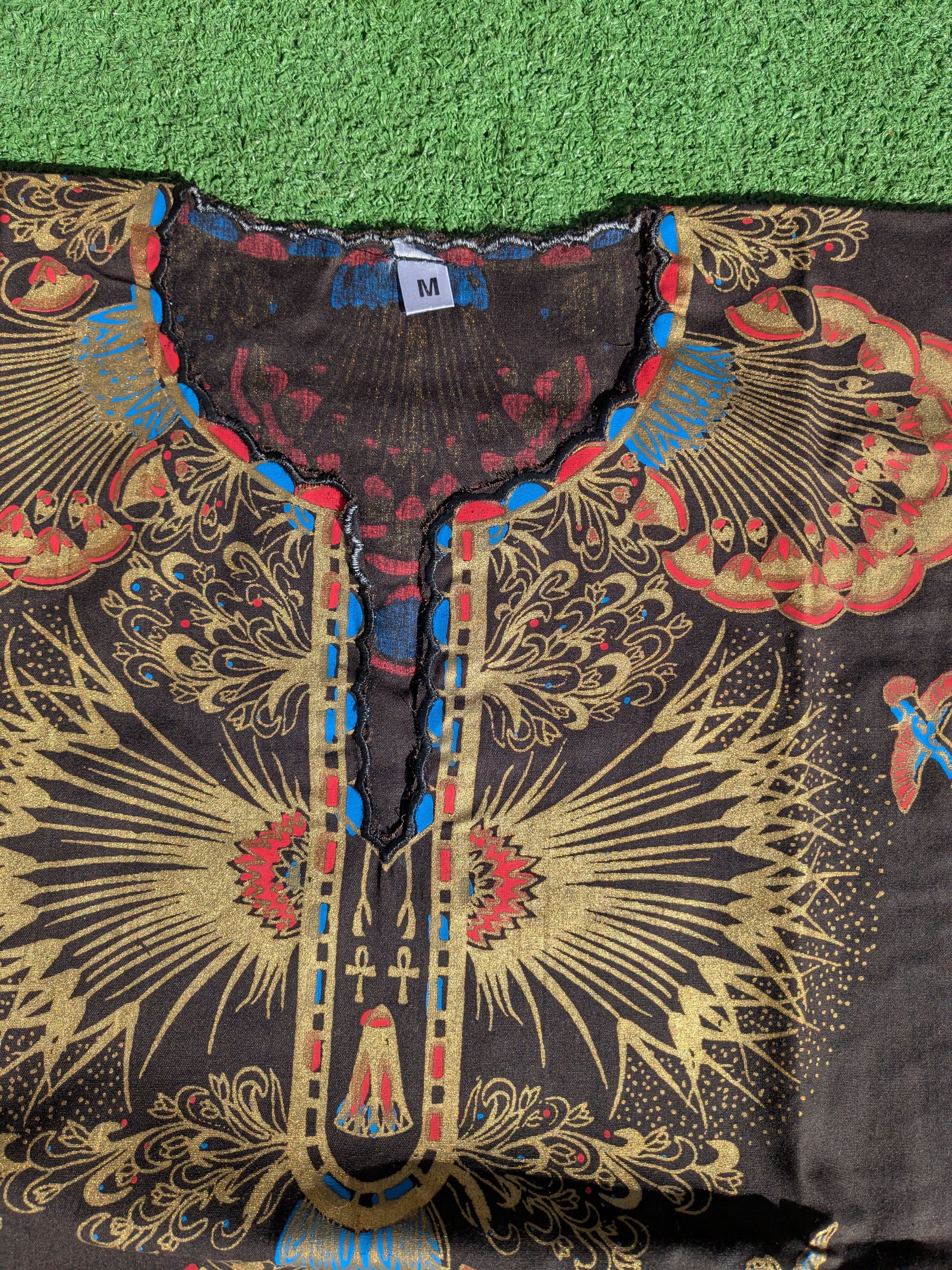 Other Retro Kaftan Goddess Cleopatra Ankh Birds Cotton Dress Size M / US 6-8 / IT 42-44 - 6 Thumbnail