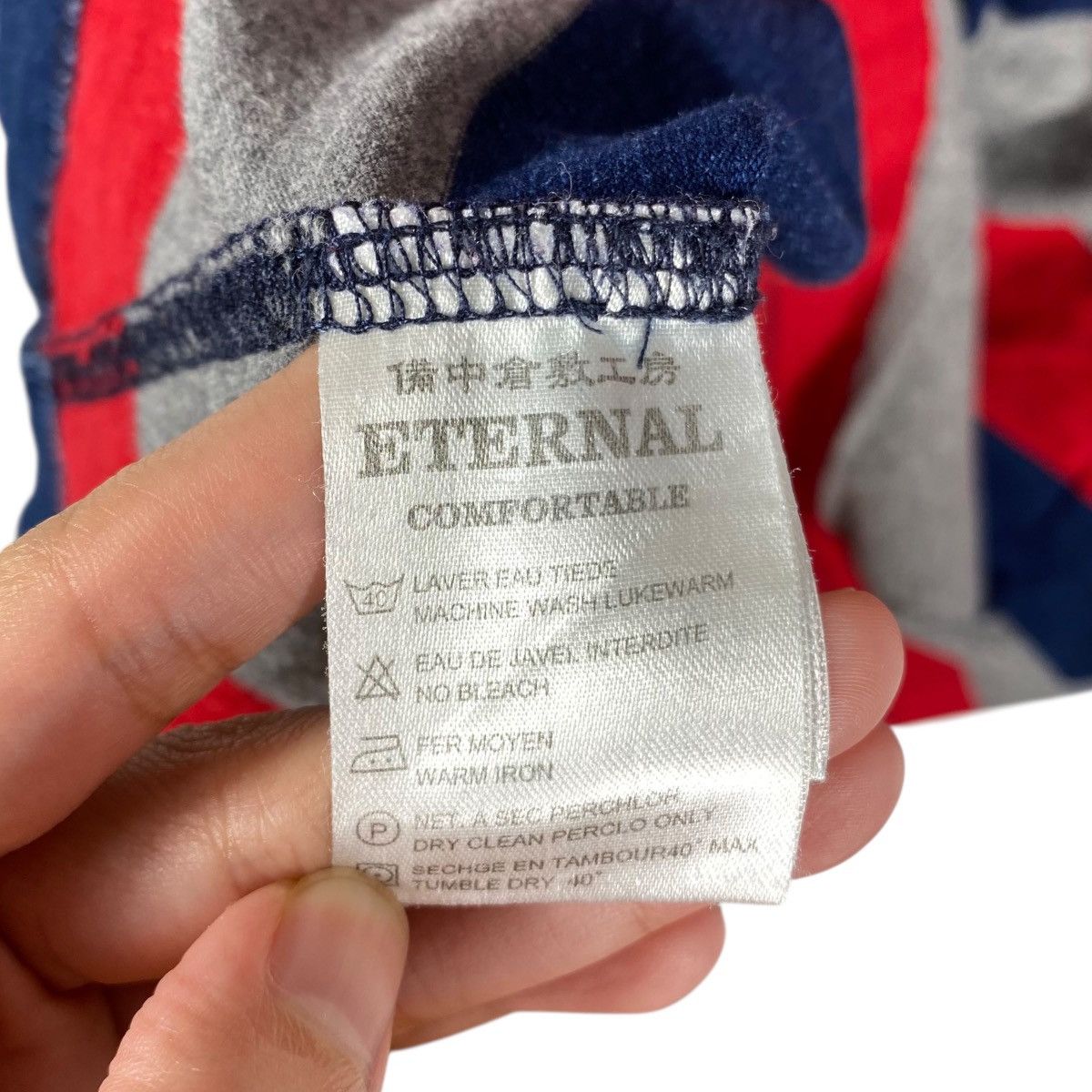 Eternal × Japanese Brand Japanese Brand ETERNAL Real Blue Striped Tee Shirt Large Size US L / EU 52-54 / 3 - 9 Thumbnail
